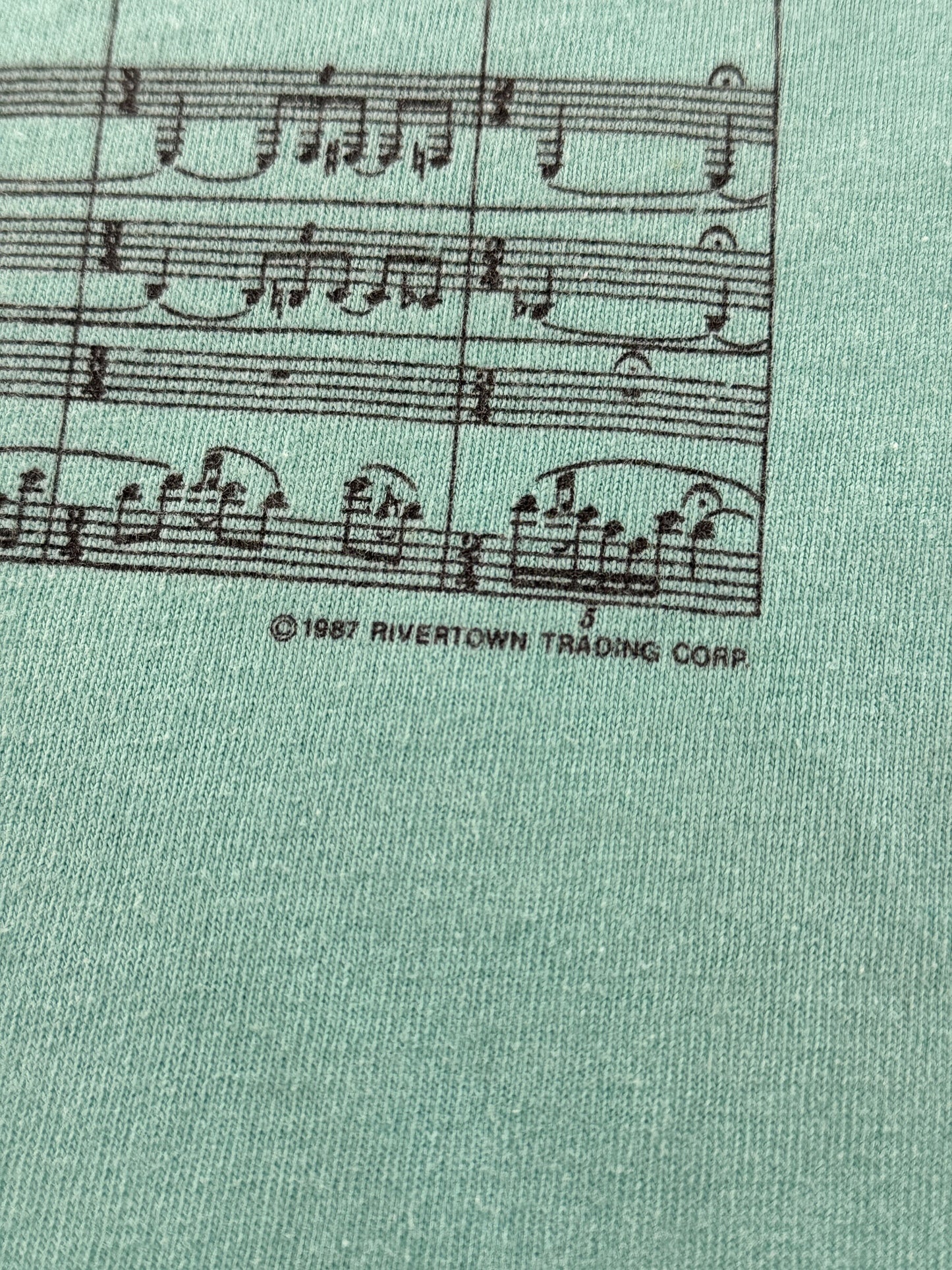 Copyright on Vintage 1987 Stravinsky Rites of Spring Tee SZ L