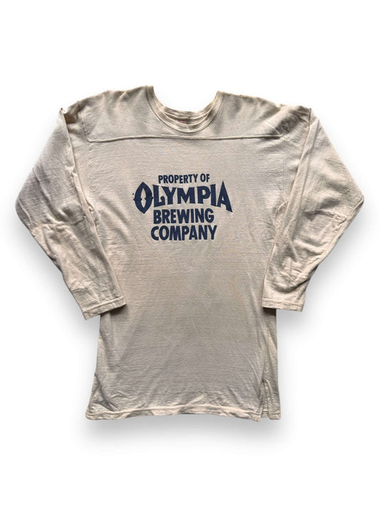 front of Vintage Olympia Brewing Company Football Jersey SZ M