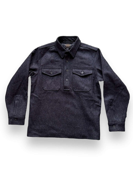 front of Filson Black Wool Pullover Shirt SZ M