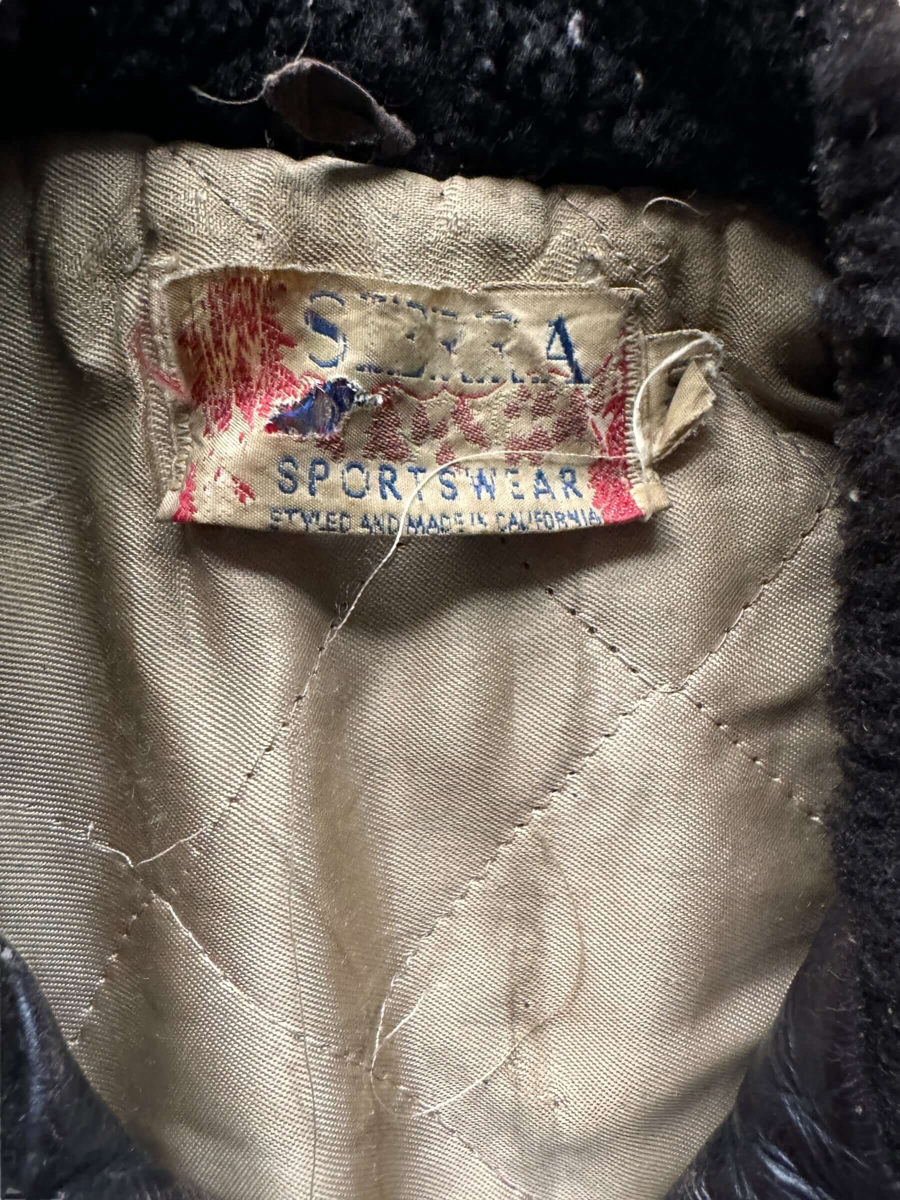 tag on Vintage Sierra Sportswear Leather Jacket SZ 40