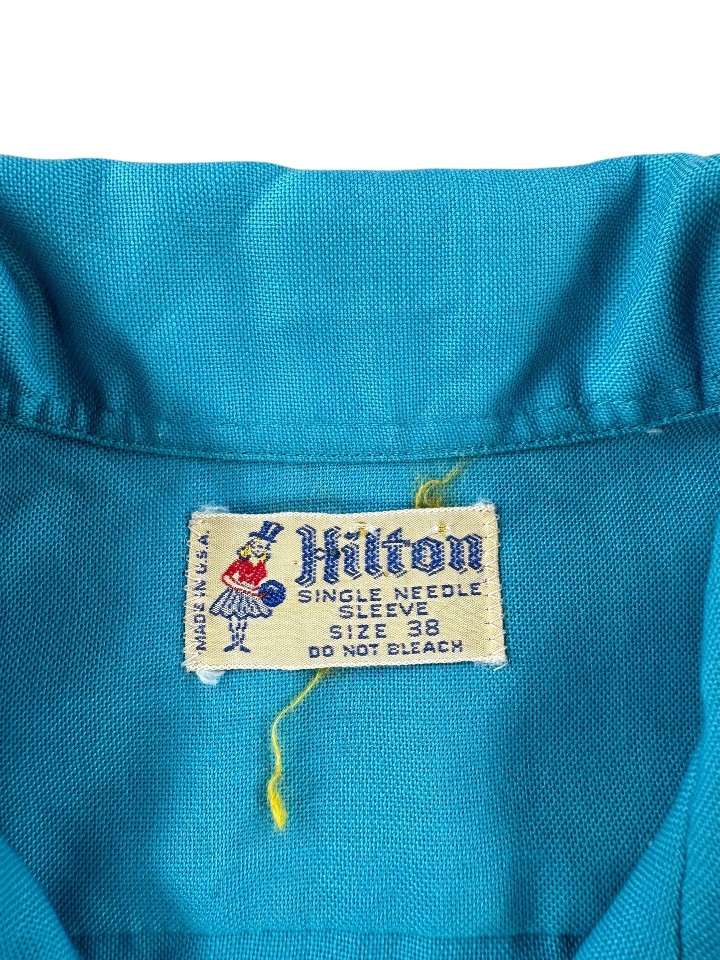 Tag on Vintage Hilton Blue Women's Bowling Shirt SZ M