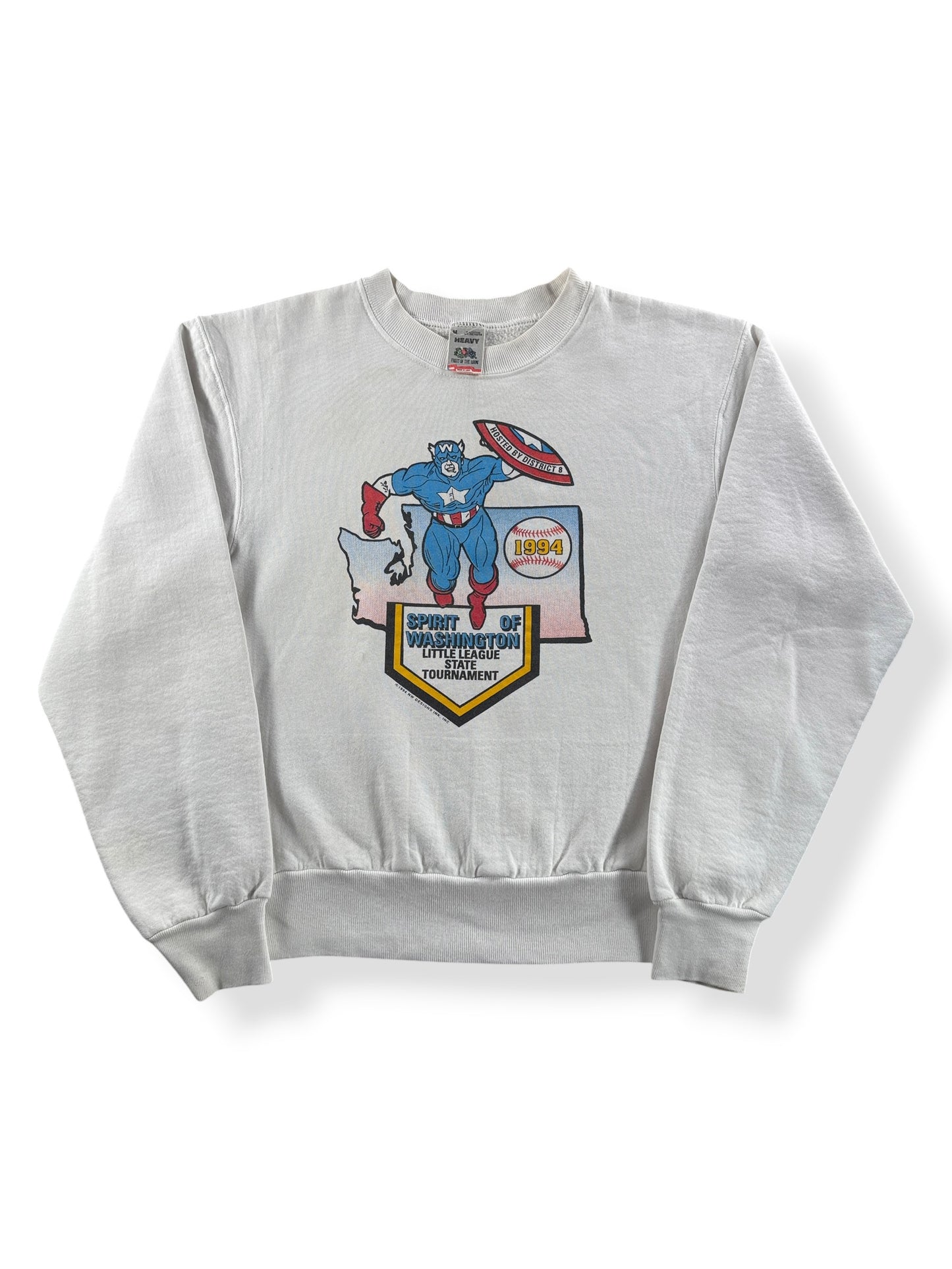 Front of Vintage 1994 Spirit of Washington Little League Crewneck SZ M