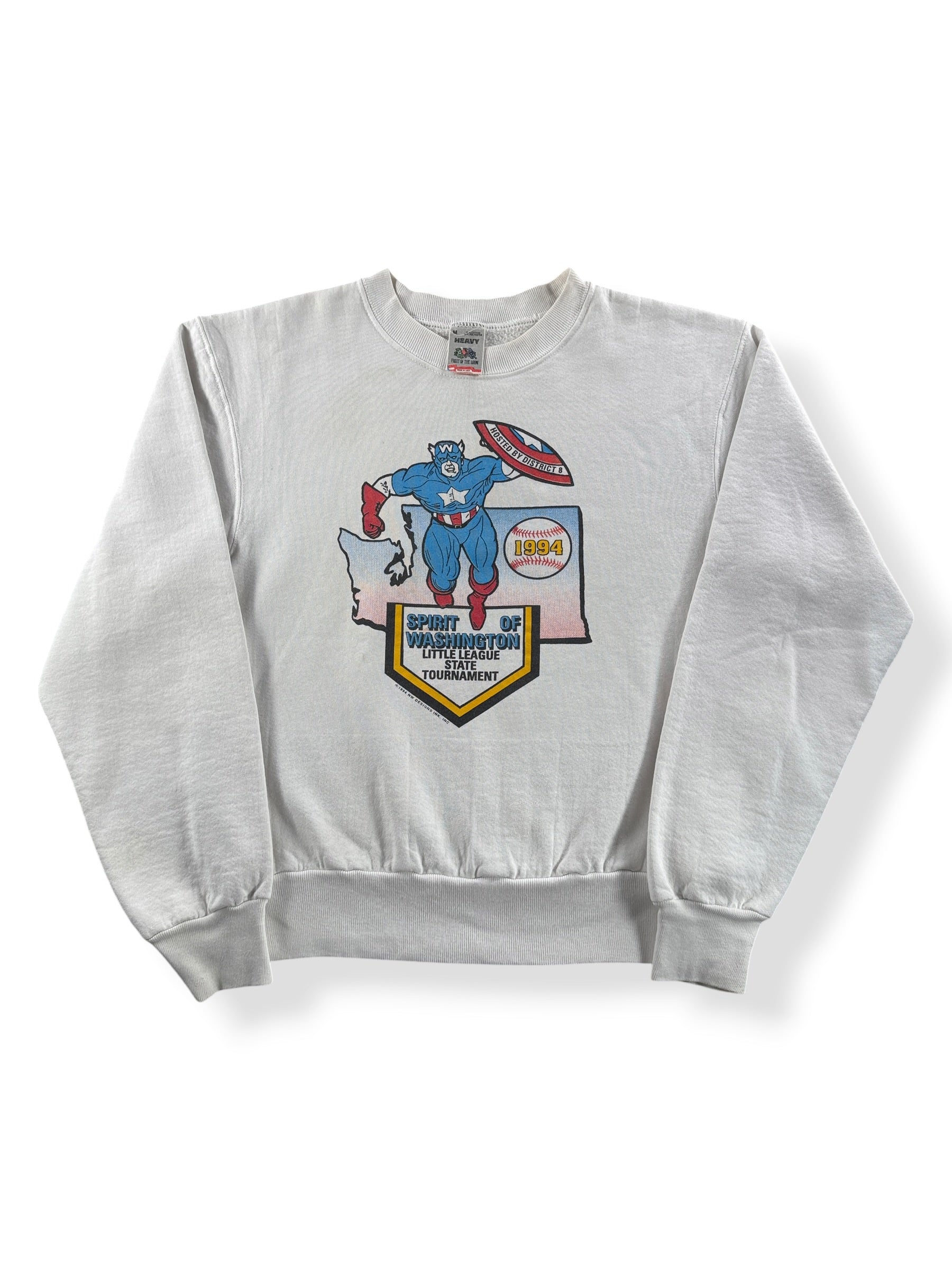 Front of Vintage 1994 Spirit of Washington Little League Crewneck SZ M
