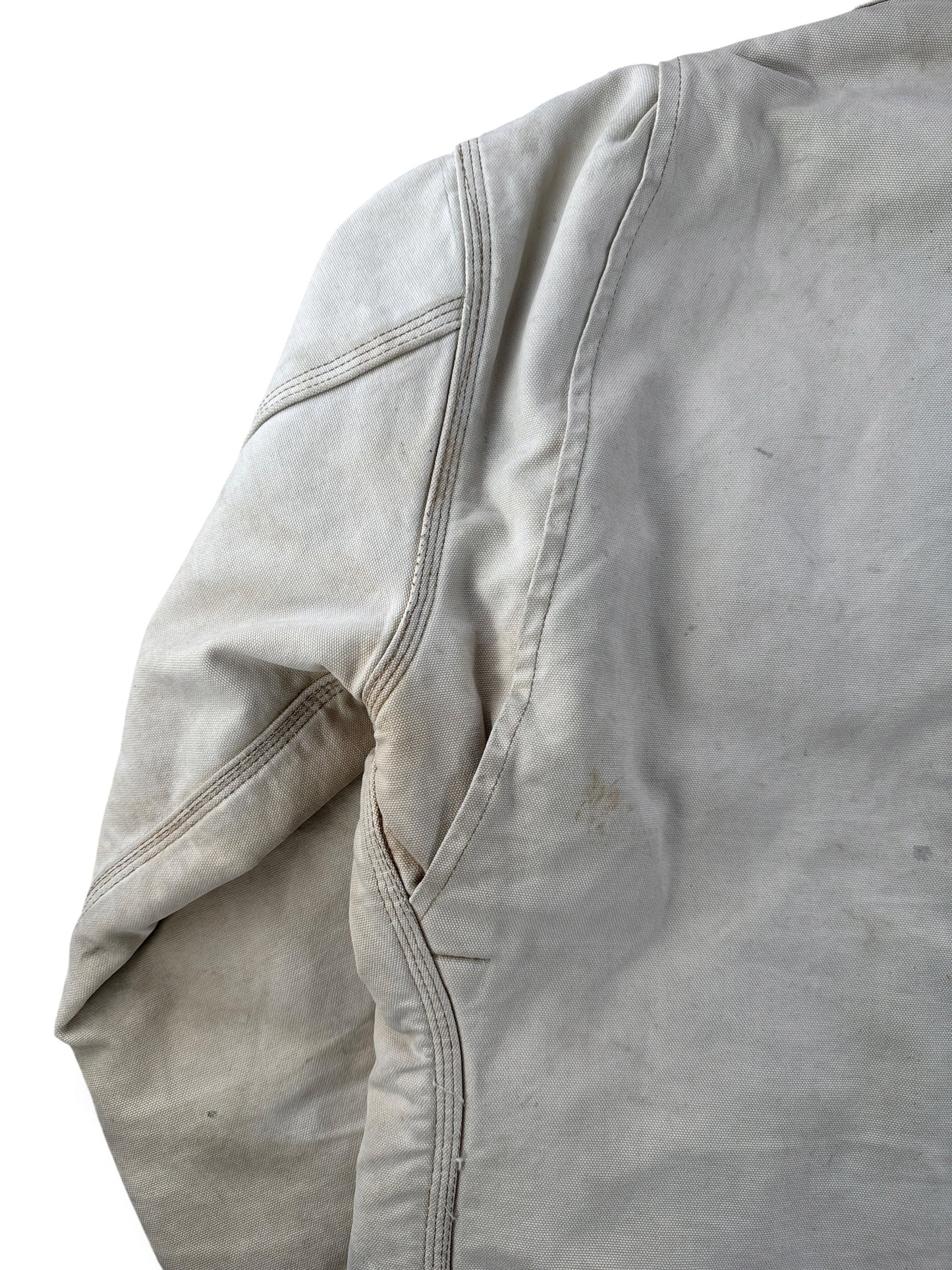 Shoulder on Vintage 90’s Carhartt Faded Tan Detroit Jacket SZ XL