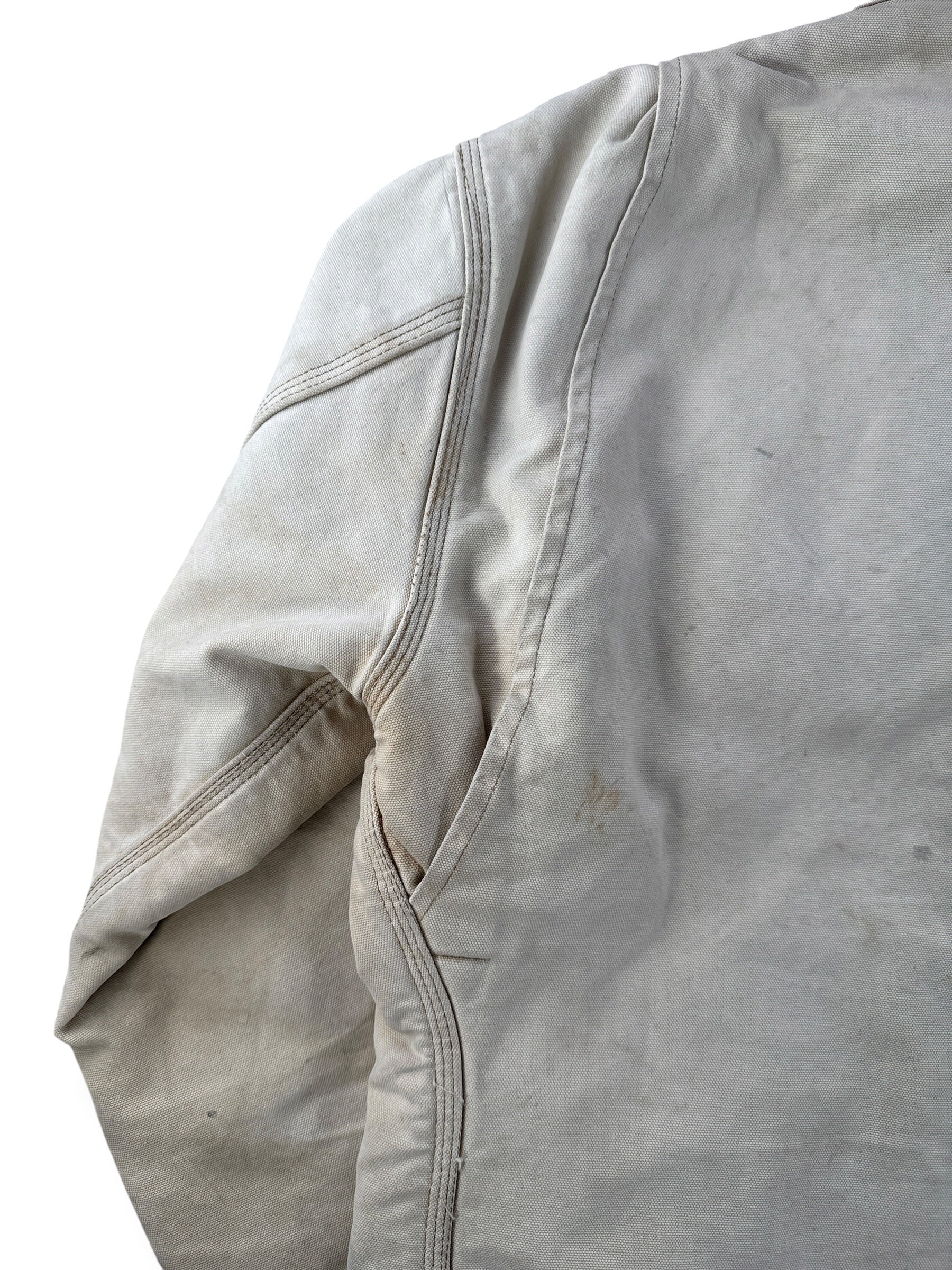 Shoulder on Vintage 90’s Carhartt Faded Tan Detroit Jacket SZ XL