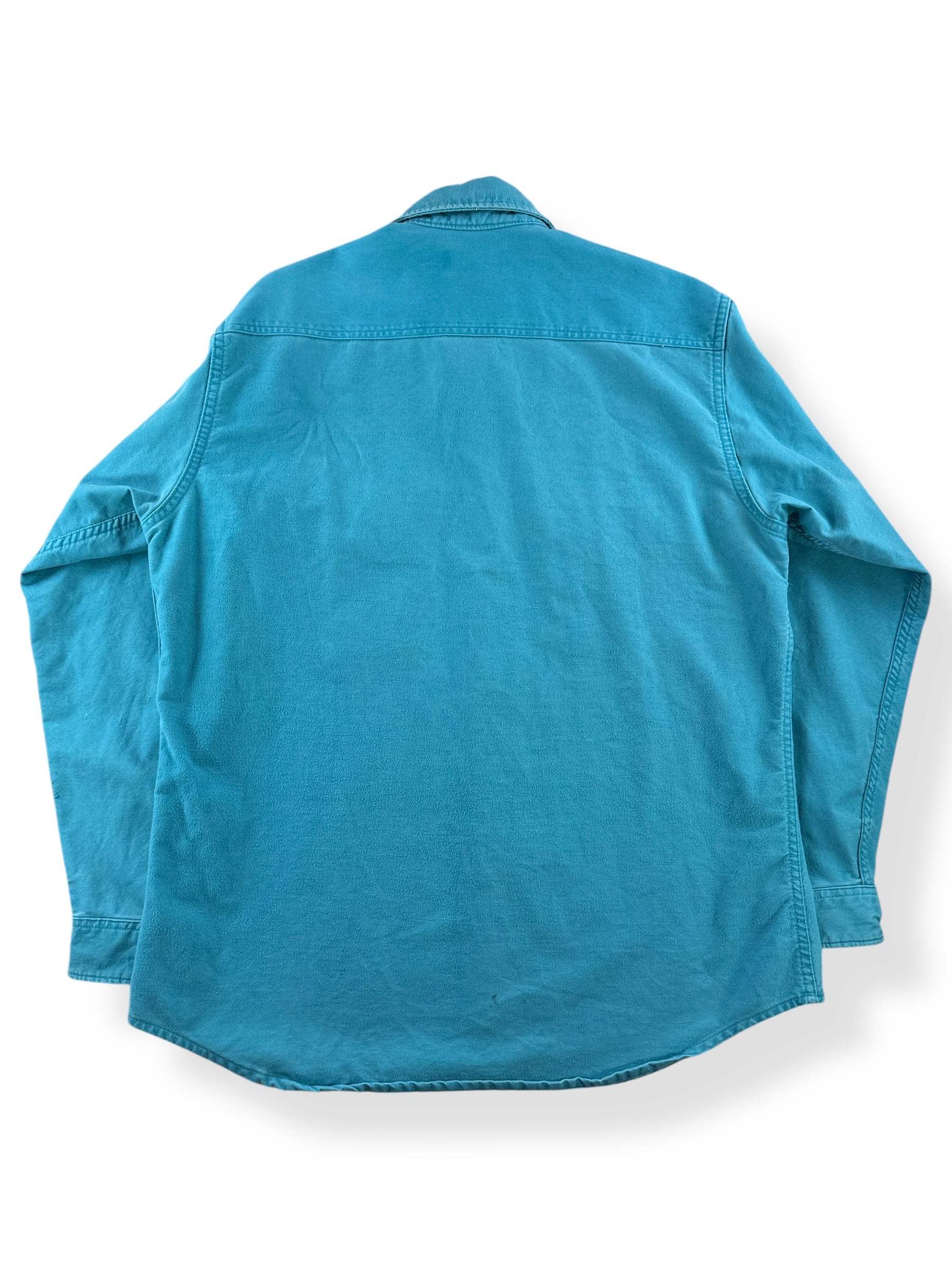 Back of Vintage St. John's Bay Teal Chamois Shirt SZ XL Tall