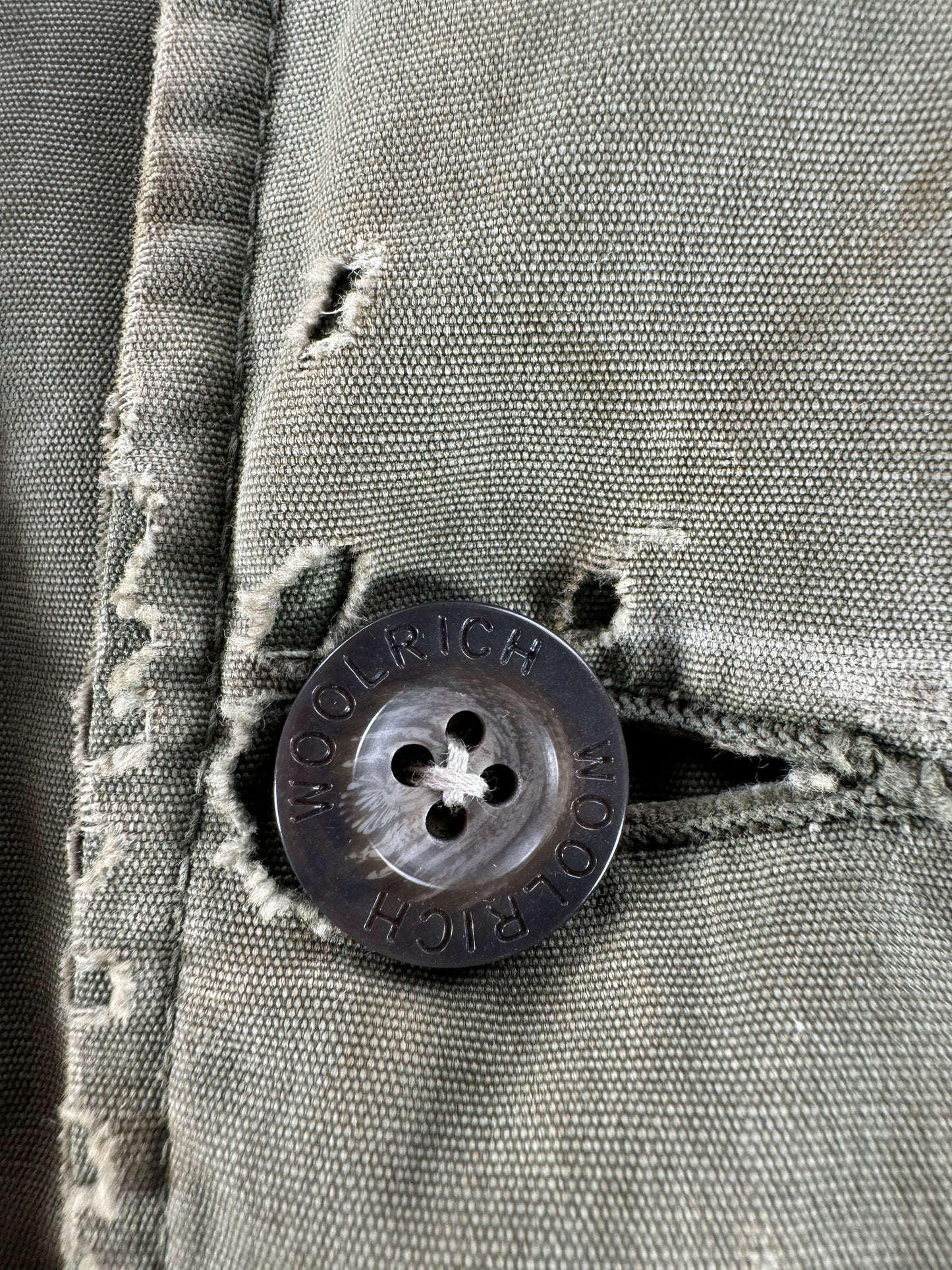 Woolrich Replaced Buttons on Vintage Cropped Military Smock SZ XL AS IS