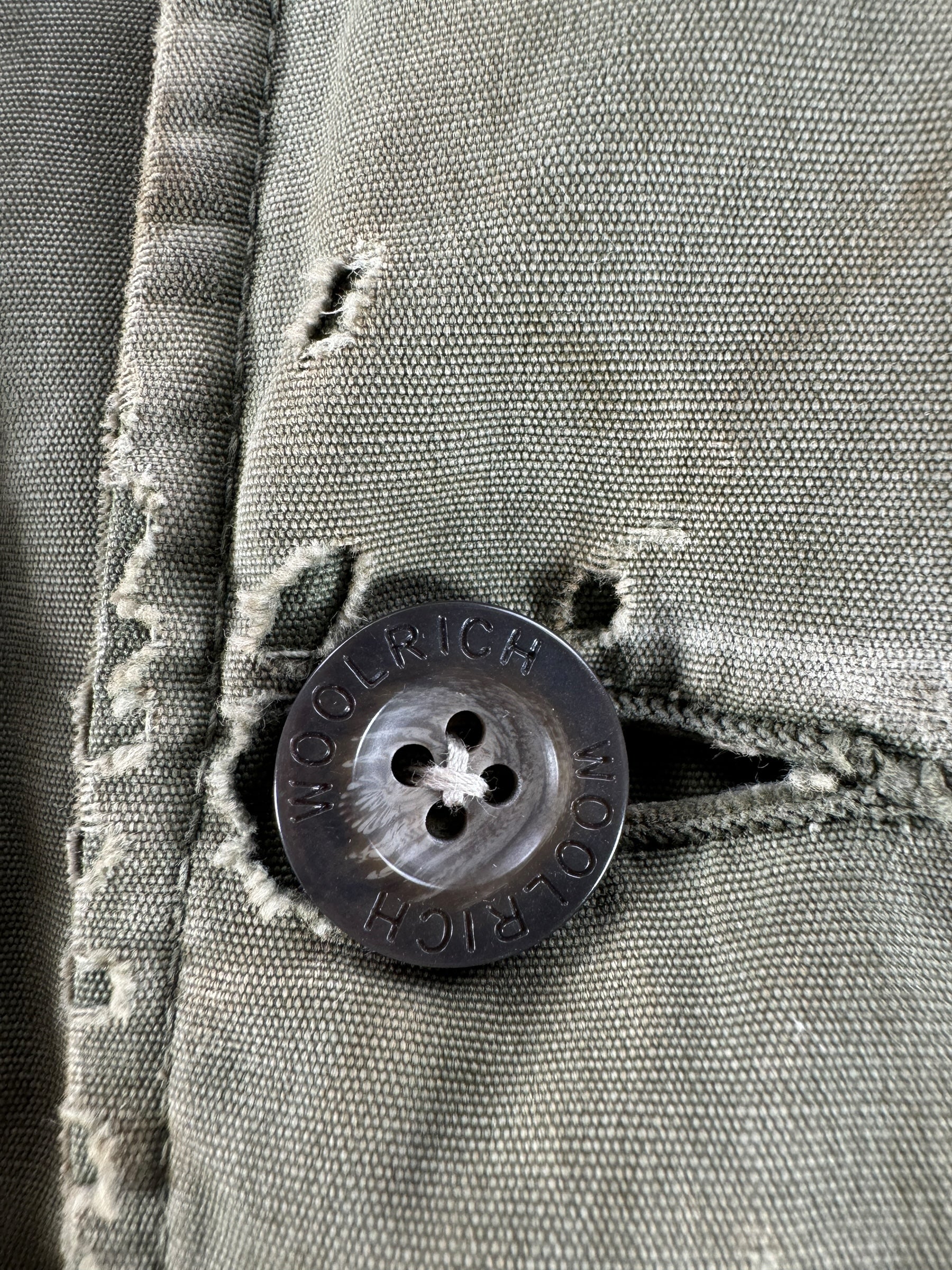 Woolrich Replaced Buttons on Vintage Cropped Military Smock SZ XL AS IS