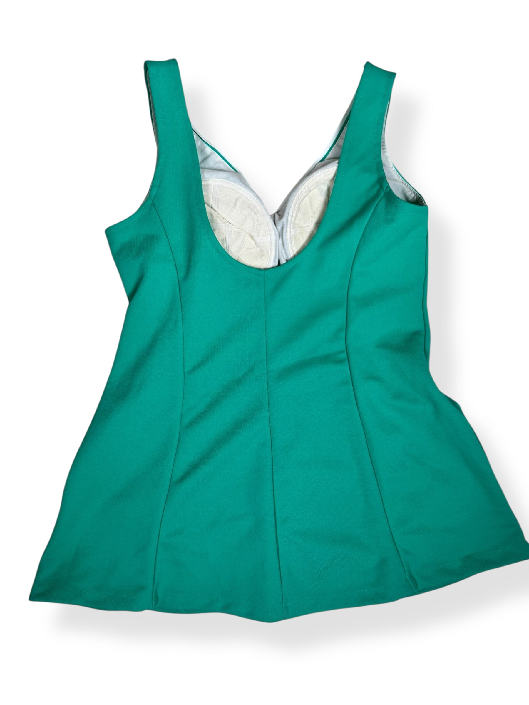Back of 1960s Green Sears Swimsuit M-L