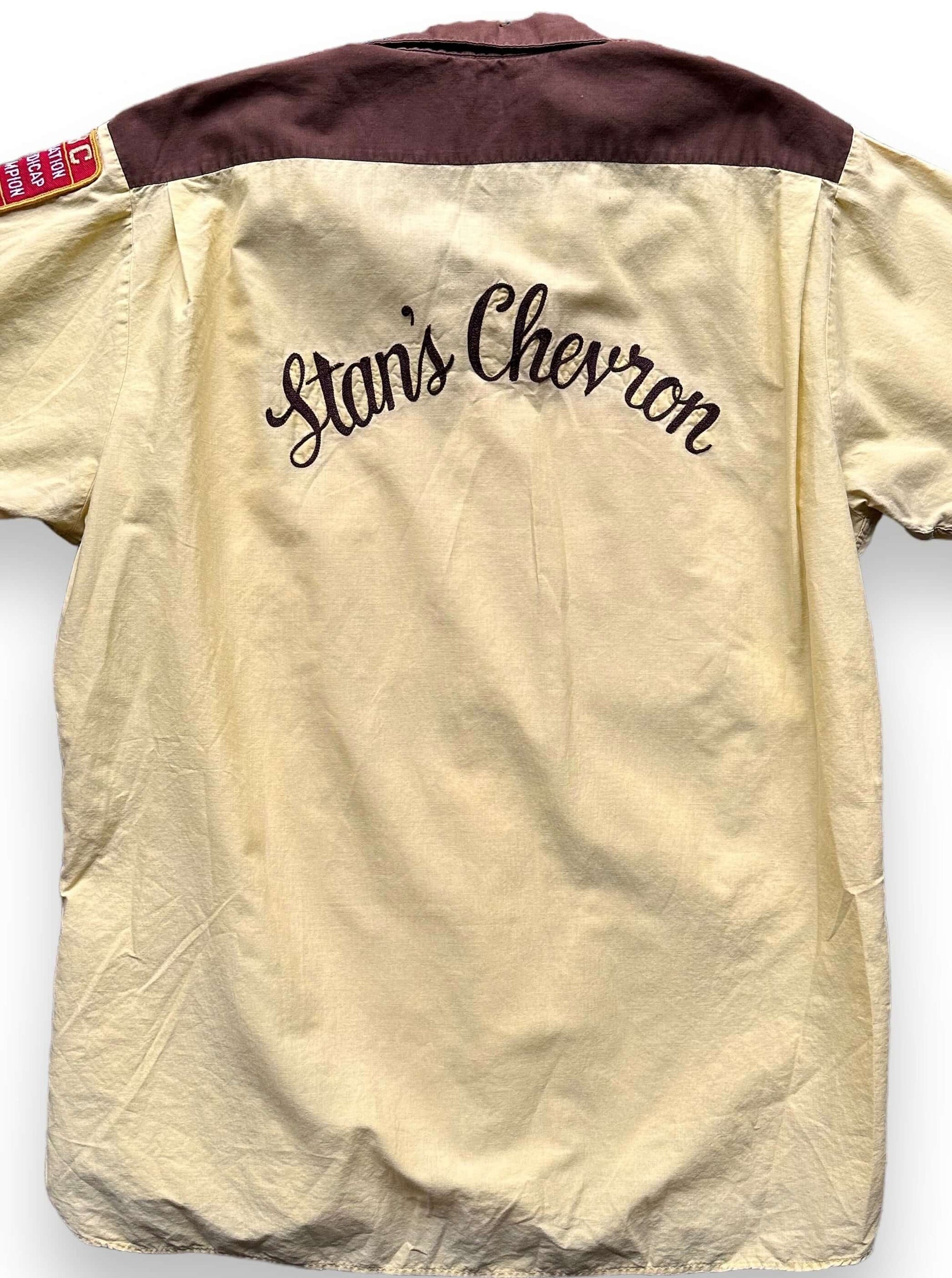 Rear Detail on Vintage Stan's Chevron Two-Tone Bowling Shirt SZ L | Vintage Bowling Shirt Seattle | Barn Owl Vintage Seattle