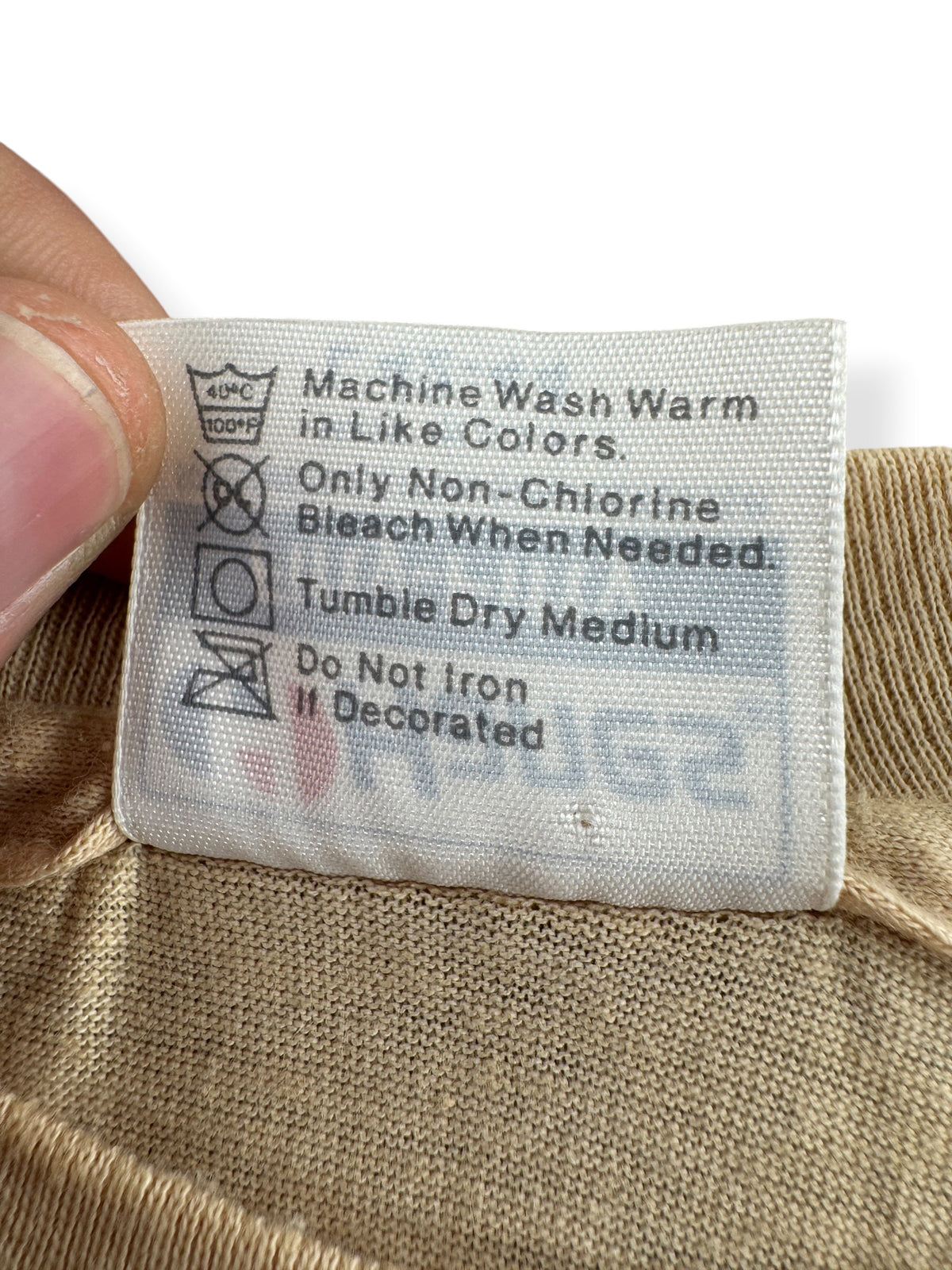 Back of tag on Vintage Gorton Park Staff Tee SZ L (Fits M)