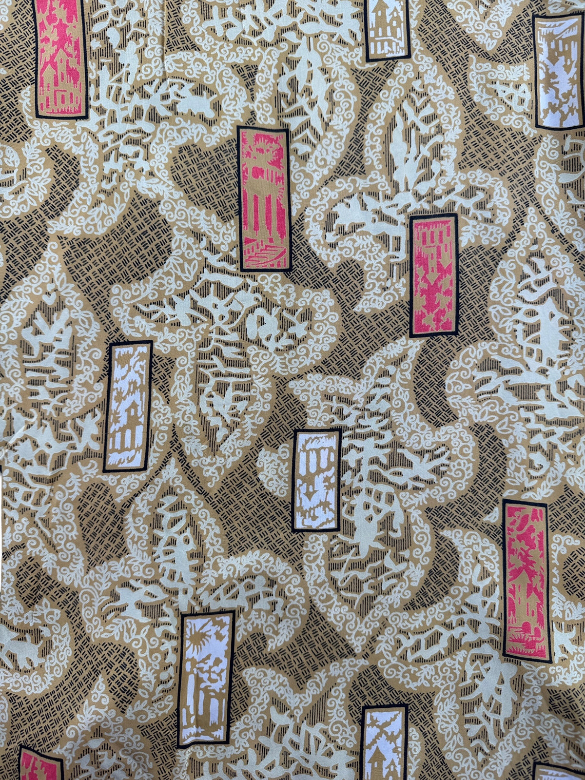 Pattern on back of Vintage Texron Menswear Pajama Top SZ XL