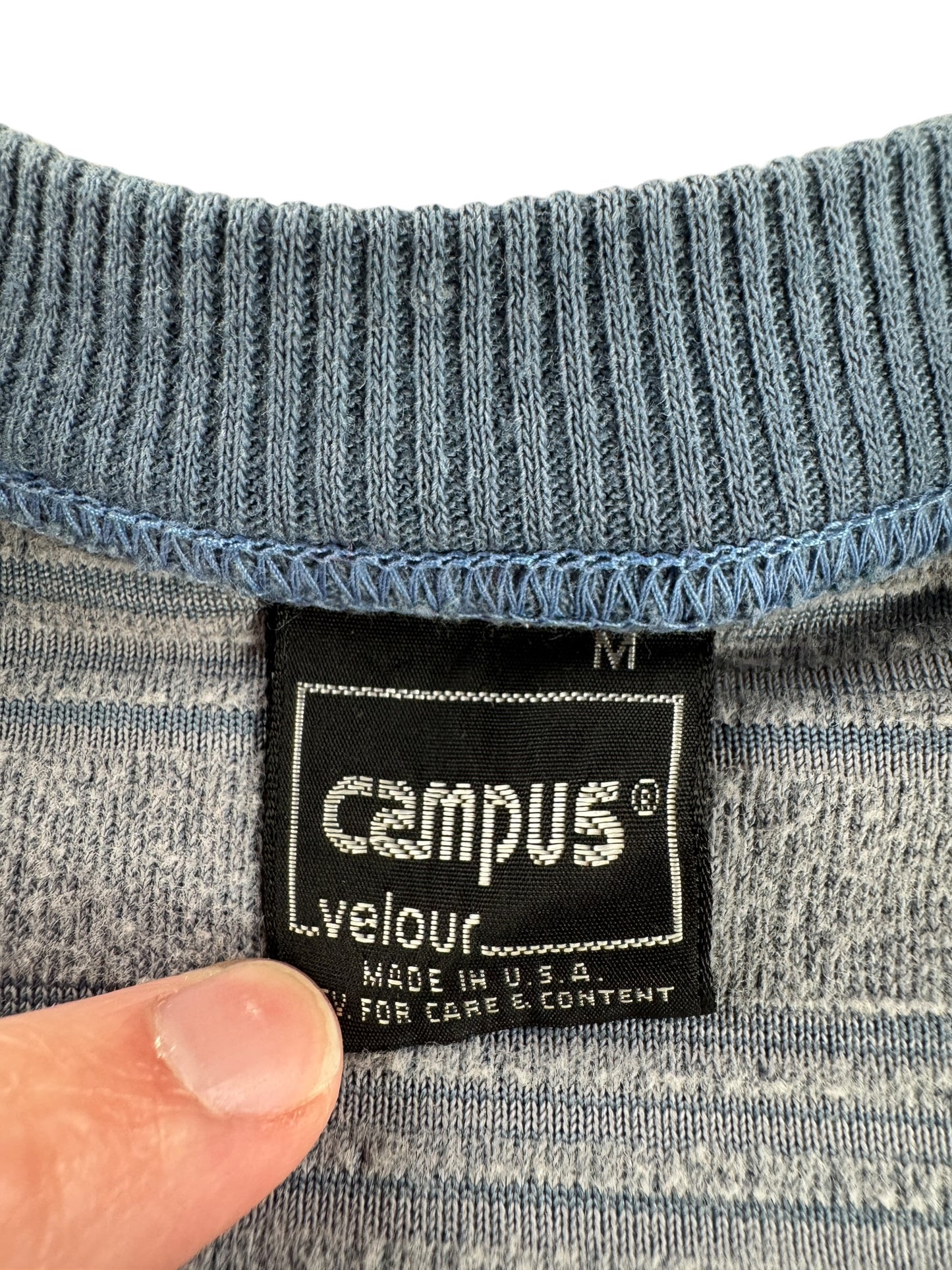 Tag on Vintage Campus Velour Shirt SZ M