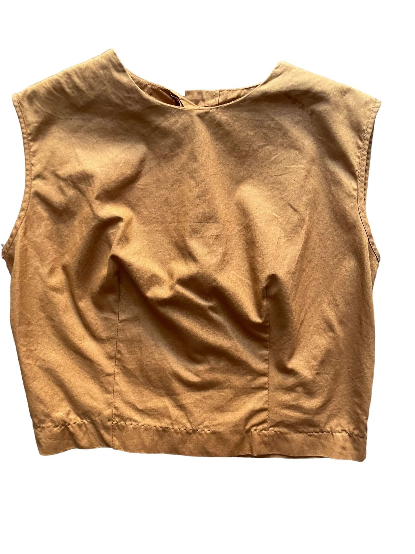 Front view of 1960s Back Button Cropped Top M