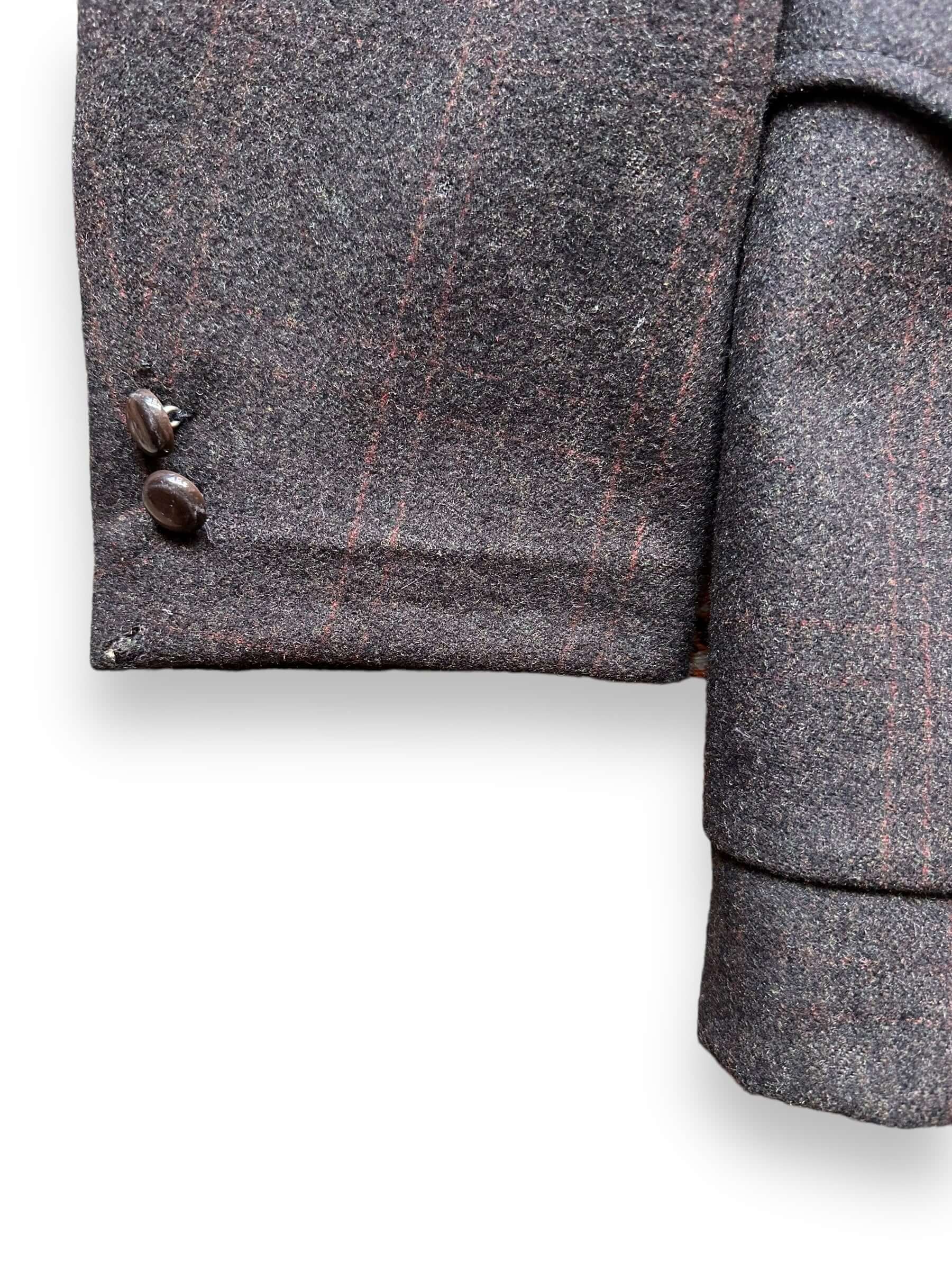 Small Moth Holes on Right Cuff of Vintage Field & Stream Wool Jacket SZ 36 | Vintage Wool Jacket Seattle  | Seattle Vintage Clothing