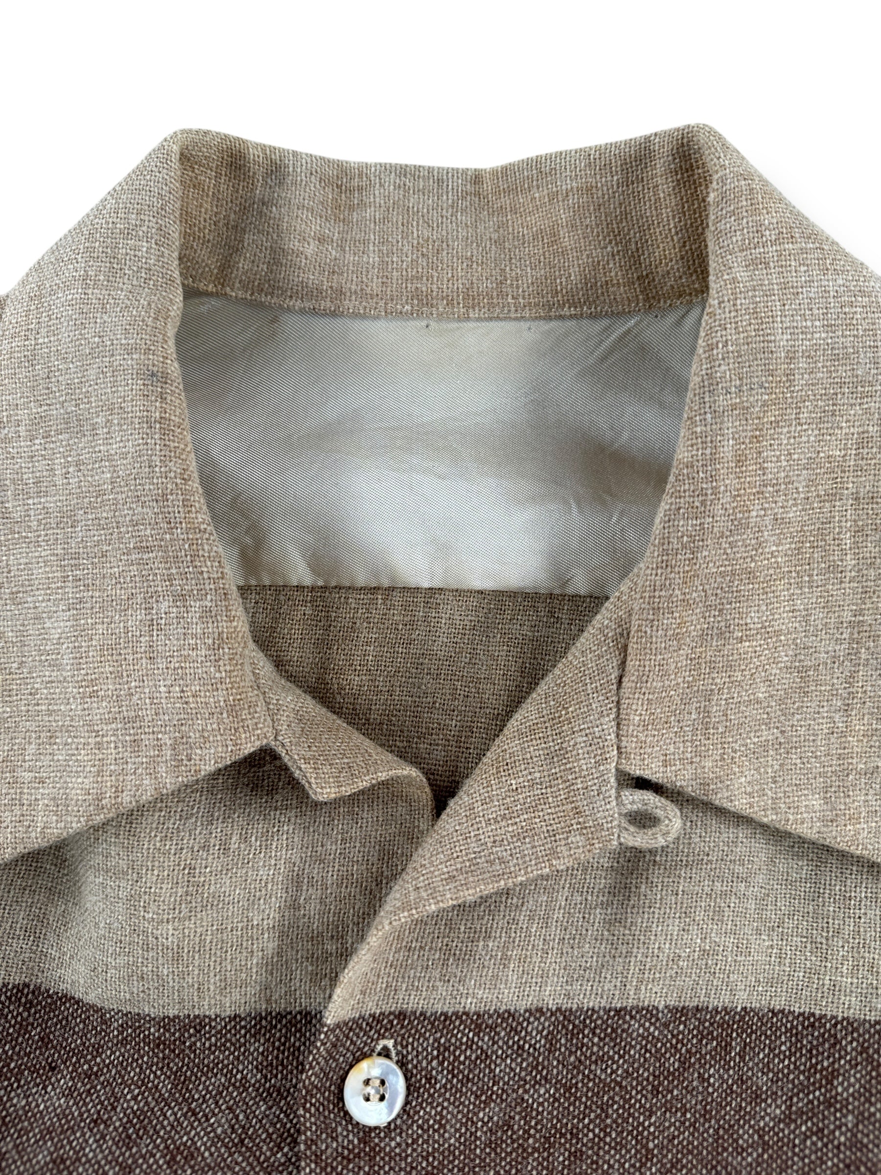 Collar on Vintage Loop Collar Feedsack-esque Short Sleeve Shirt SZ L AS IS