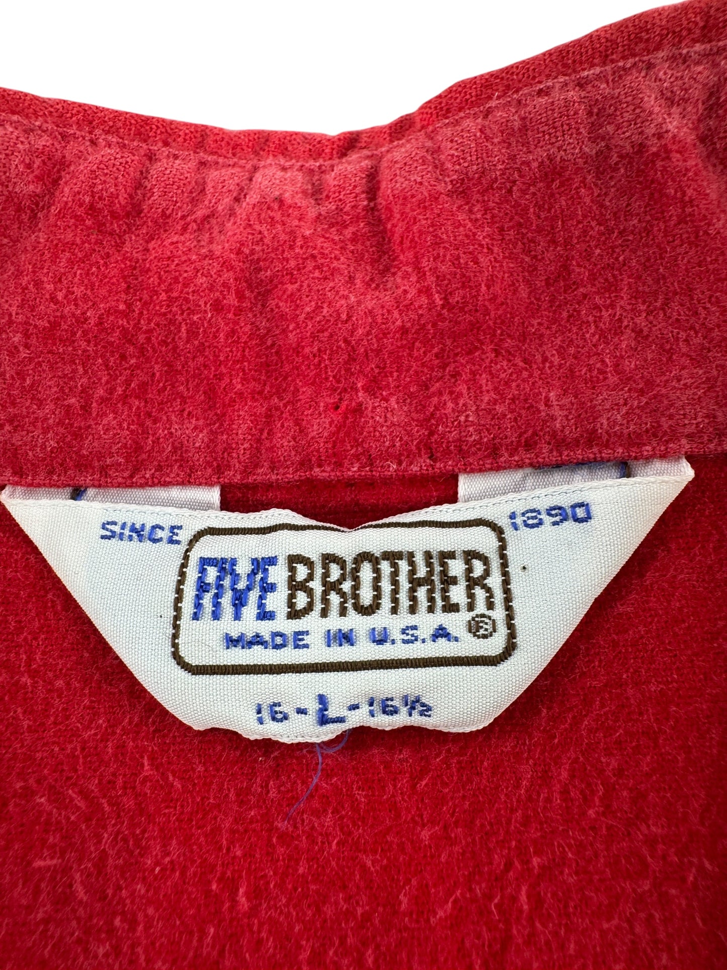 Tag on Vintage 5 Brothers Red Chamois Shirt SZ L