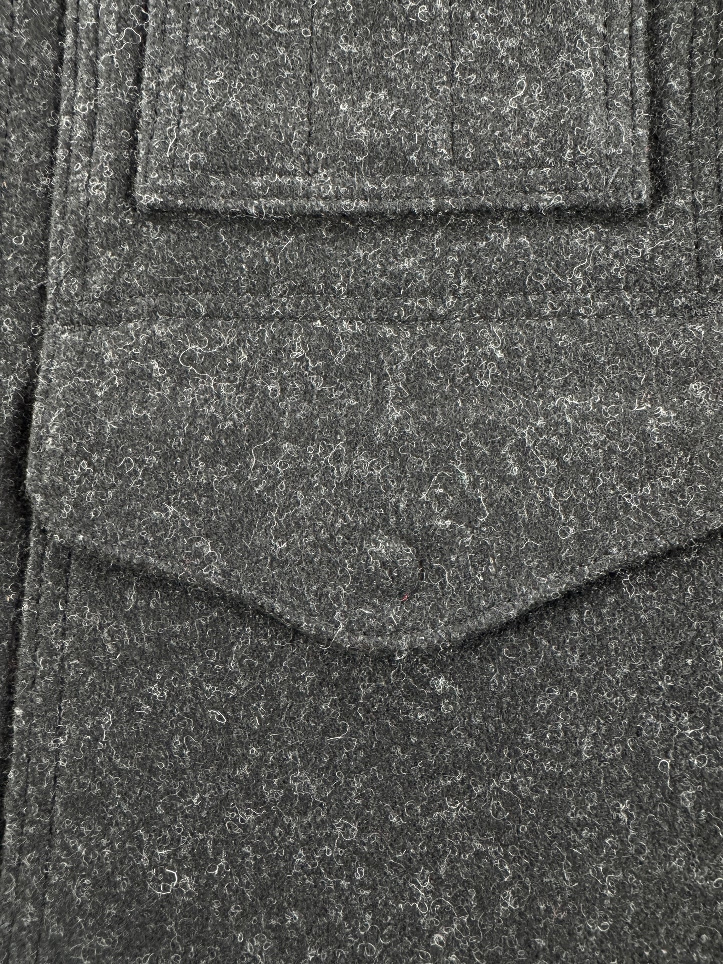 Missing Button Snap on Filson Charcoal Mackinaw Wool Cruiser SZ M