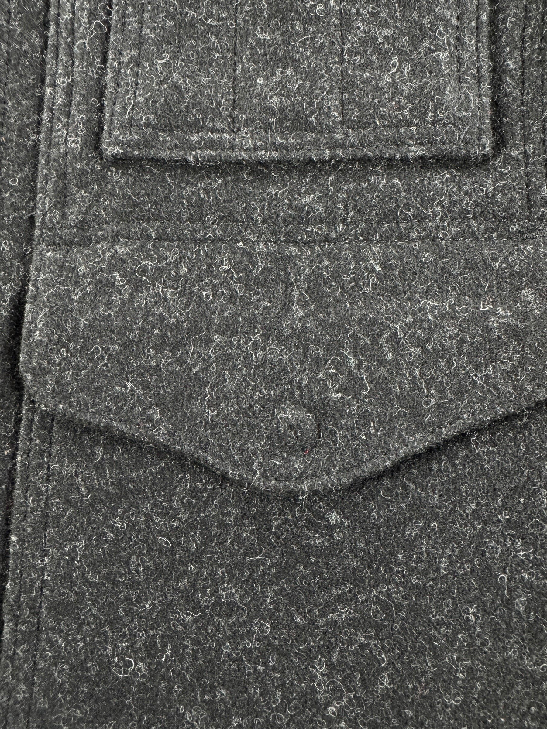 Missing Button Snap on Filson Charcoal Mackinaw Wool Cruiser SZ M