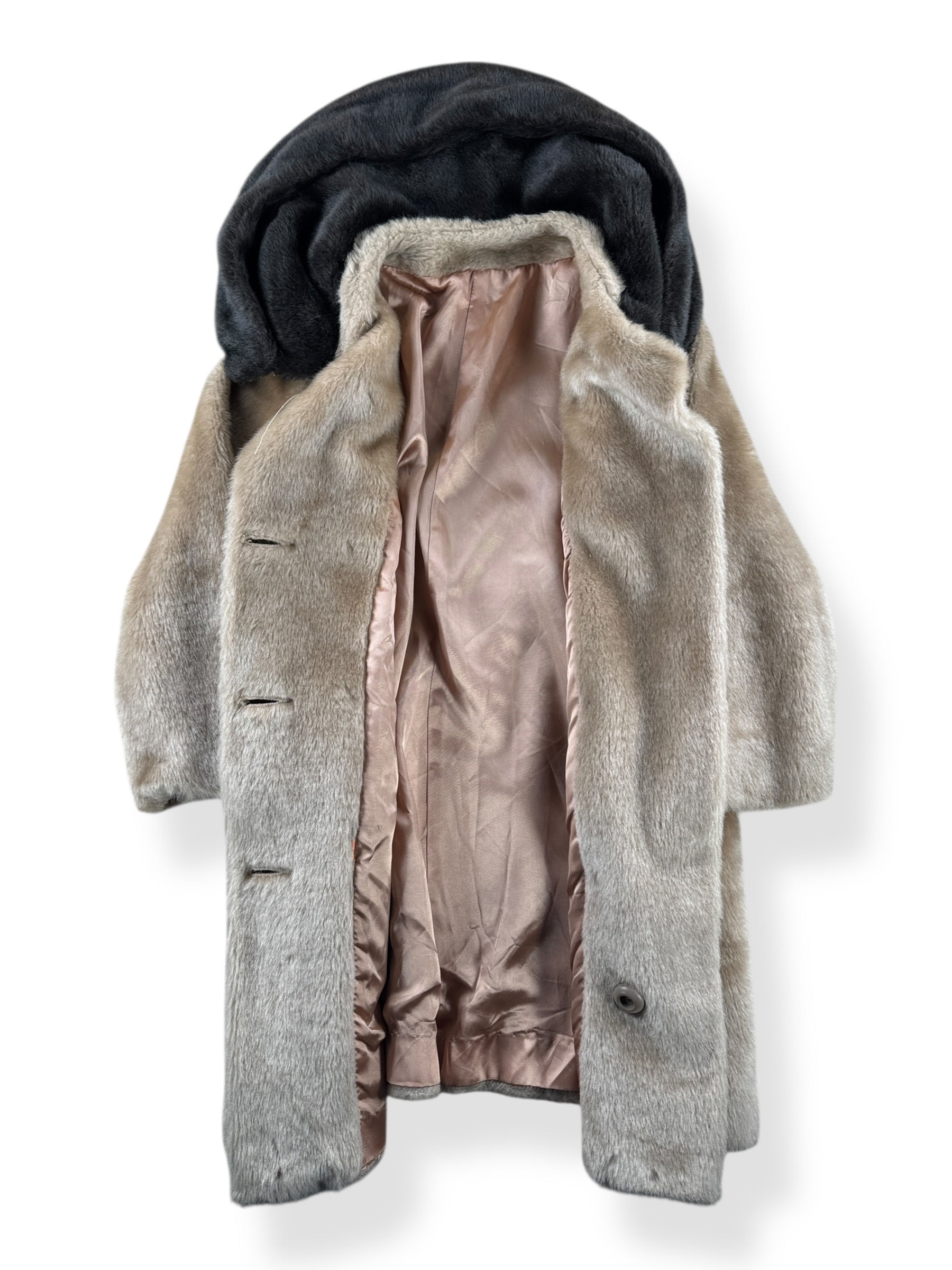 Inside of Vintage 60s Faux Fur Coat SZ M