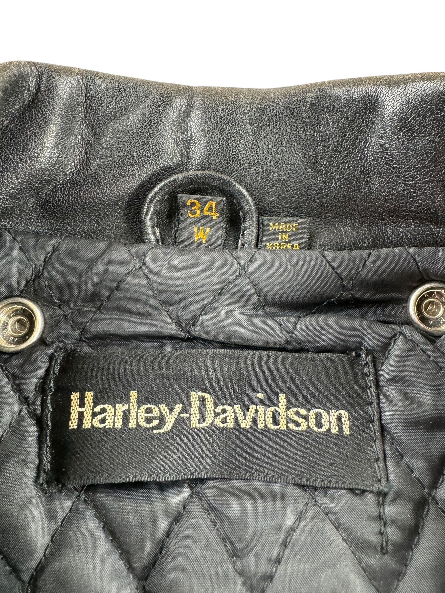 Tag on Vintage Women's Harley Davidson Leather Jacket SZ 34