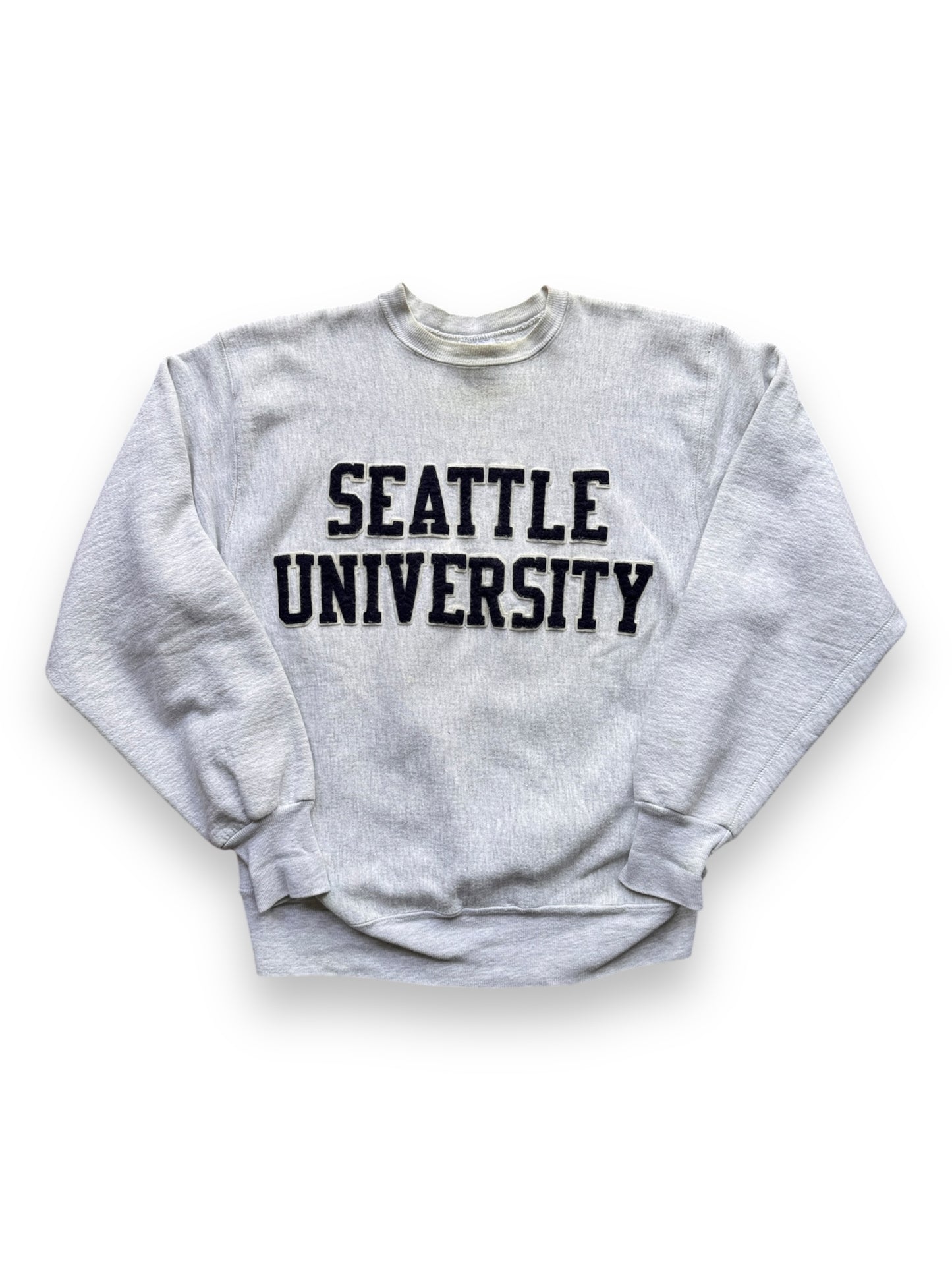 front of Vintage Seattle University Reverse Weave Crewneck SZ XL