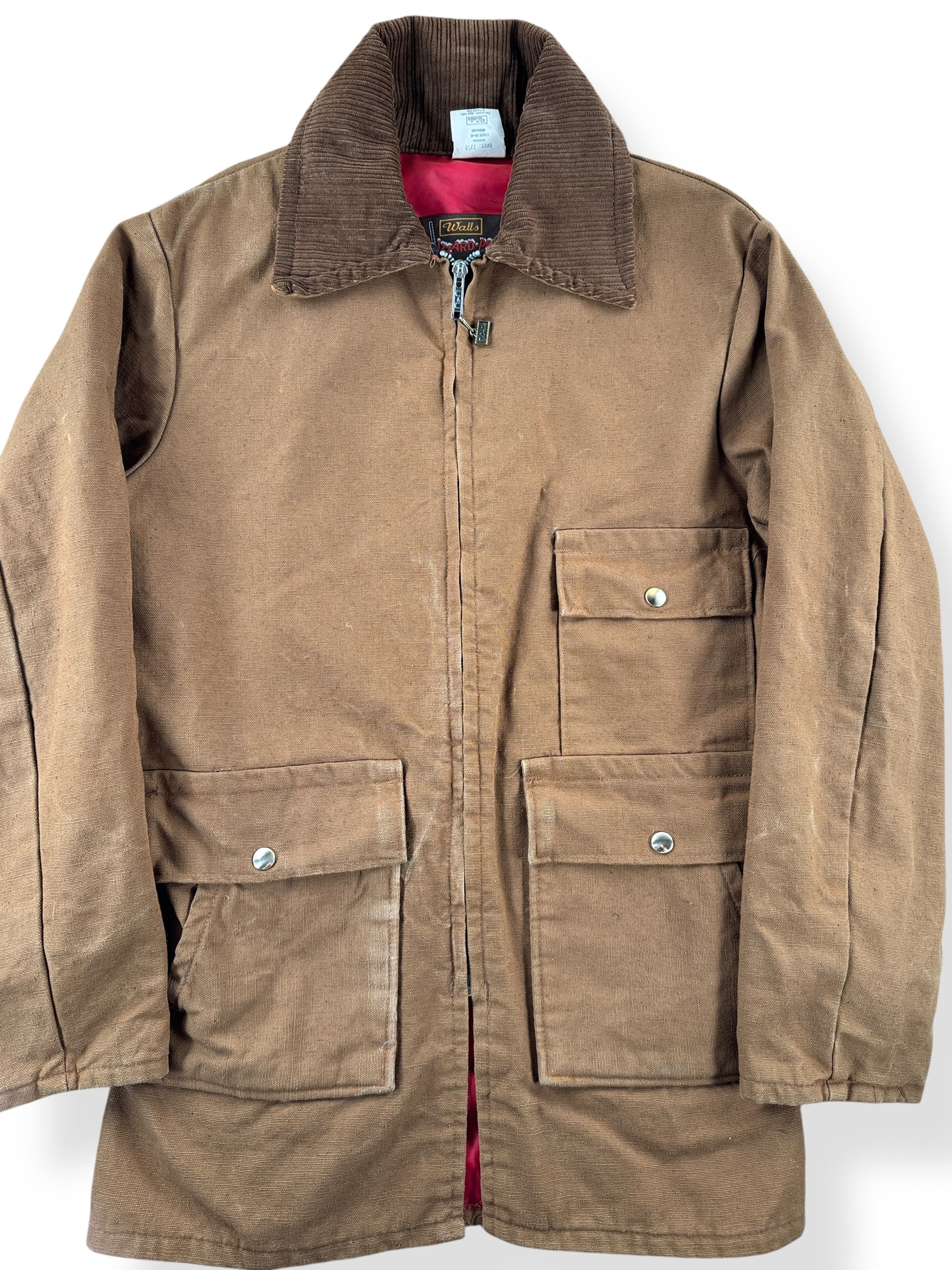 Front Close Up of Vintage Blizzard Pruf Work Jacket SZ M