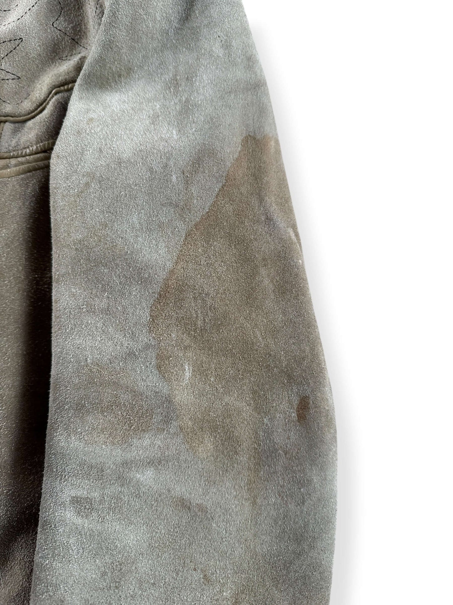 Stain on Vintage Suede Western Smile Pocket Jacket SZ M
