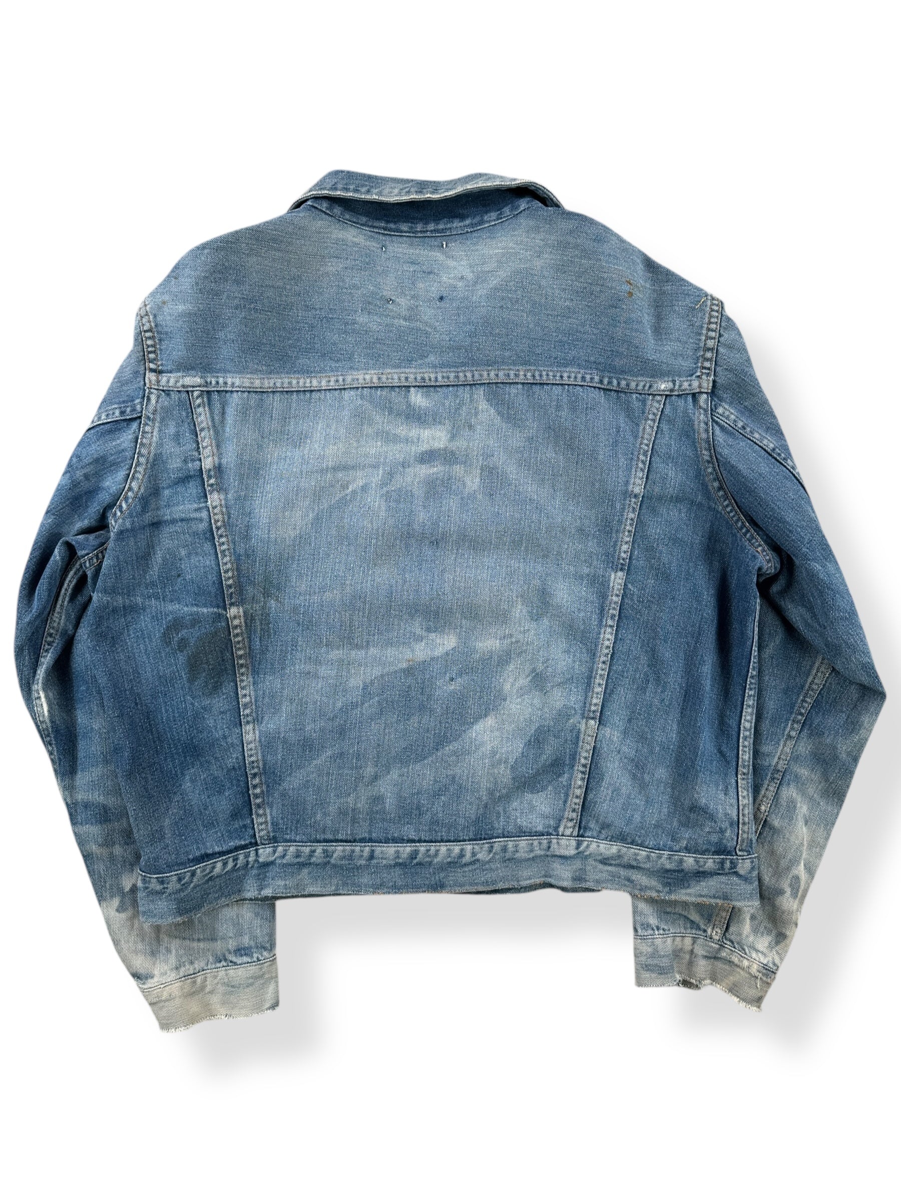 Back of Vintage Montgomery Ward Pleated Denim Jacket SZ L