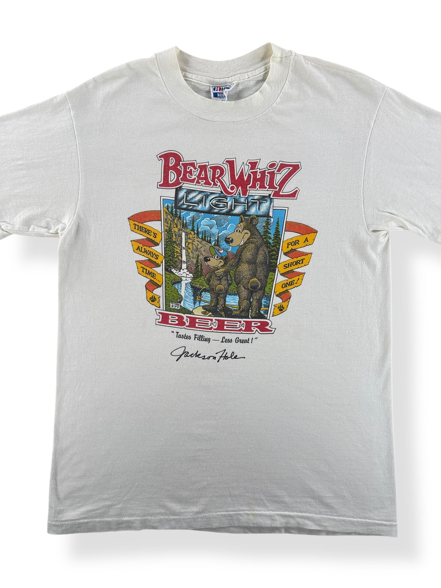 Front Close Up of Vintage Bear Whiz Light Tee SZ M (Fits S)