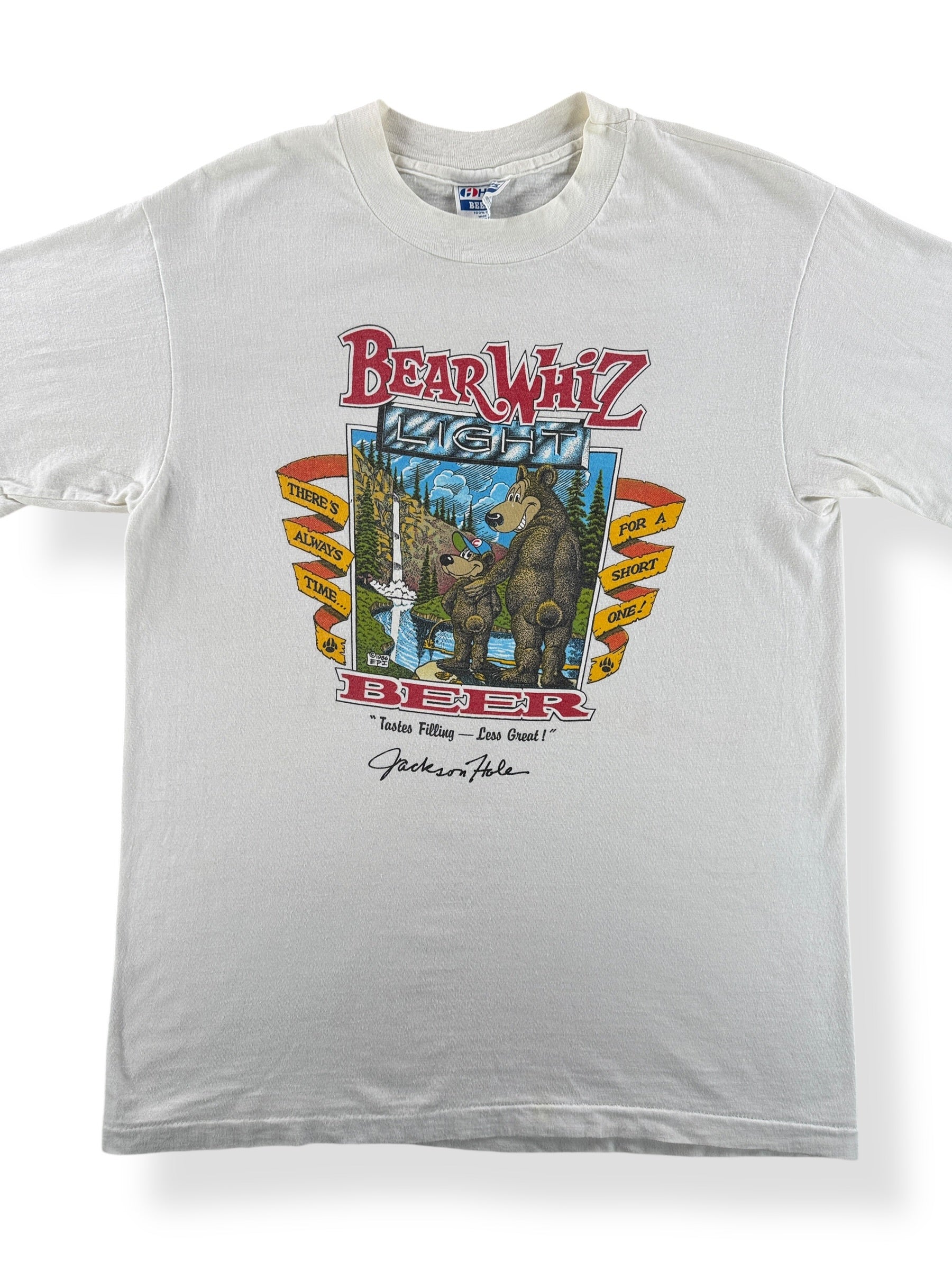 Front Close Up of Vintage Bear Whiz Light Tee SZ M (Fits S)