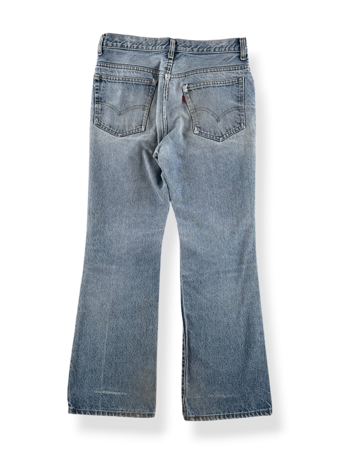 Back of Vintage 70s Talon Zip Levis 517 Jeans W32
