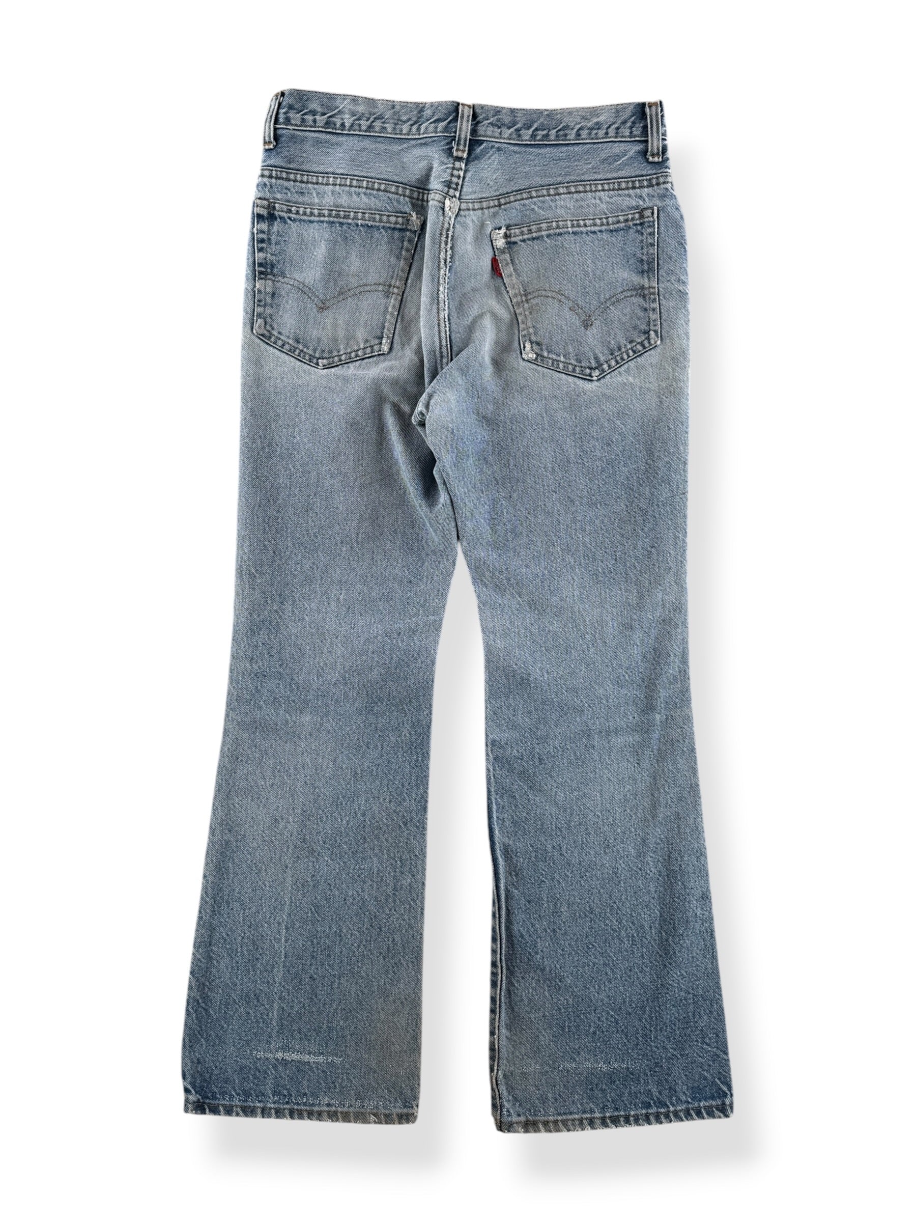 Back of Vintage 70s Talon Zip Levis 517 Jeans W32