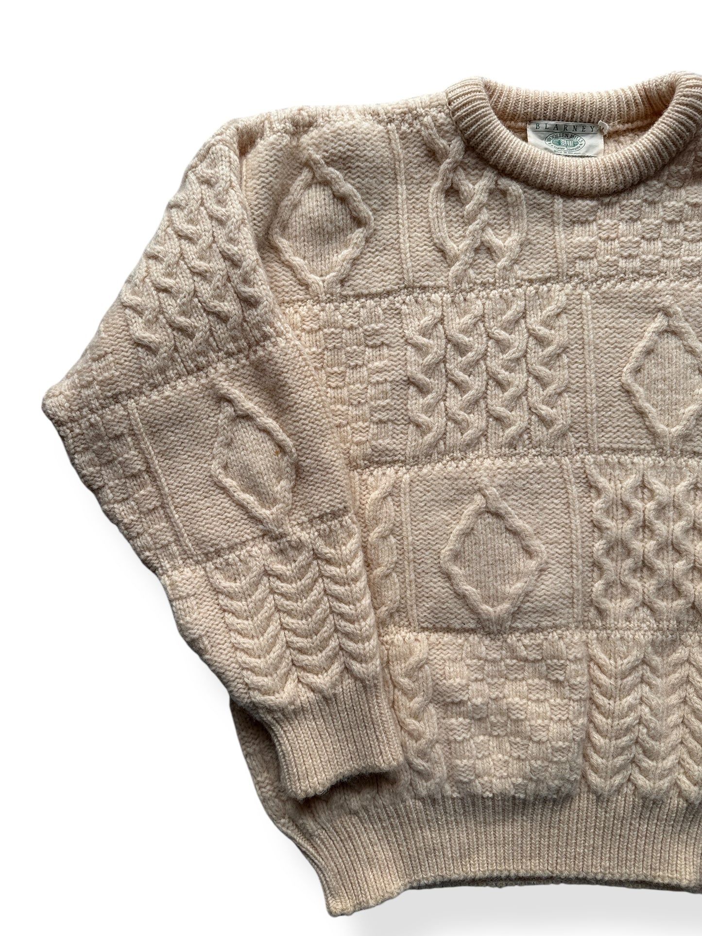 Front Right of Blarney Woolen Mills Fisherman Sweater SZ M