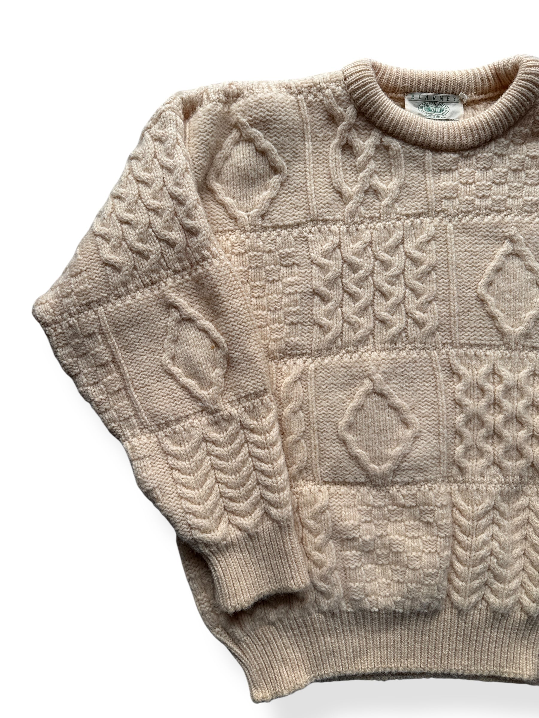 Front Right of Blarney Woolen Mills Fisherman Sweater SZ M
