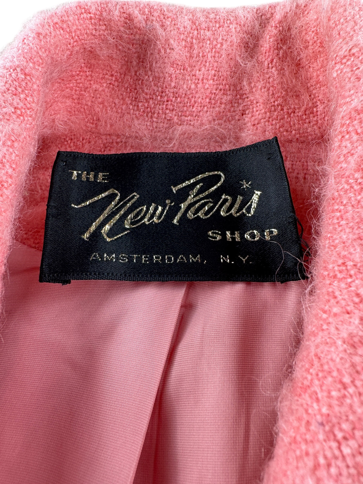 Tag on Vintage 60s Bubblegum Mohair Coat SZ S