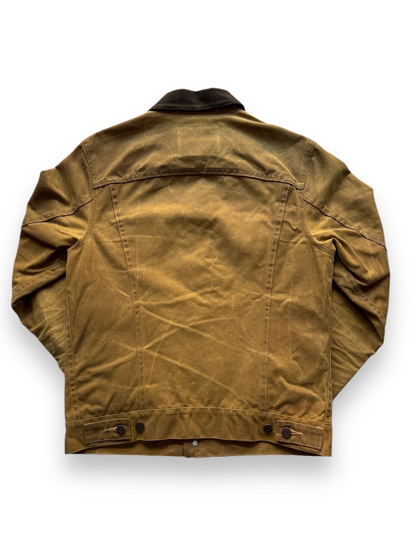 Rear View of Filson X Levis Tin Cloth Type III Trucker Jacket SZ M