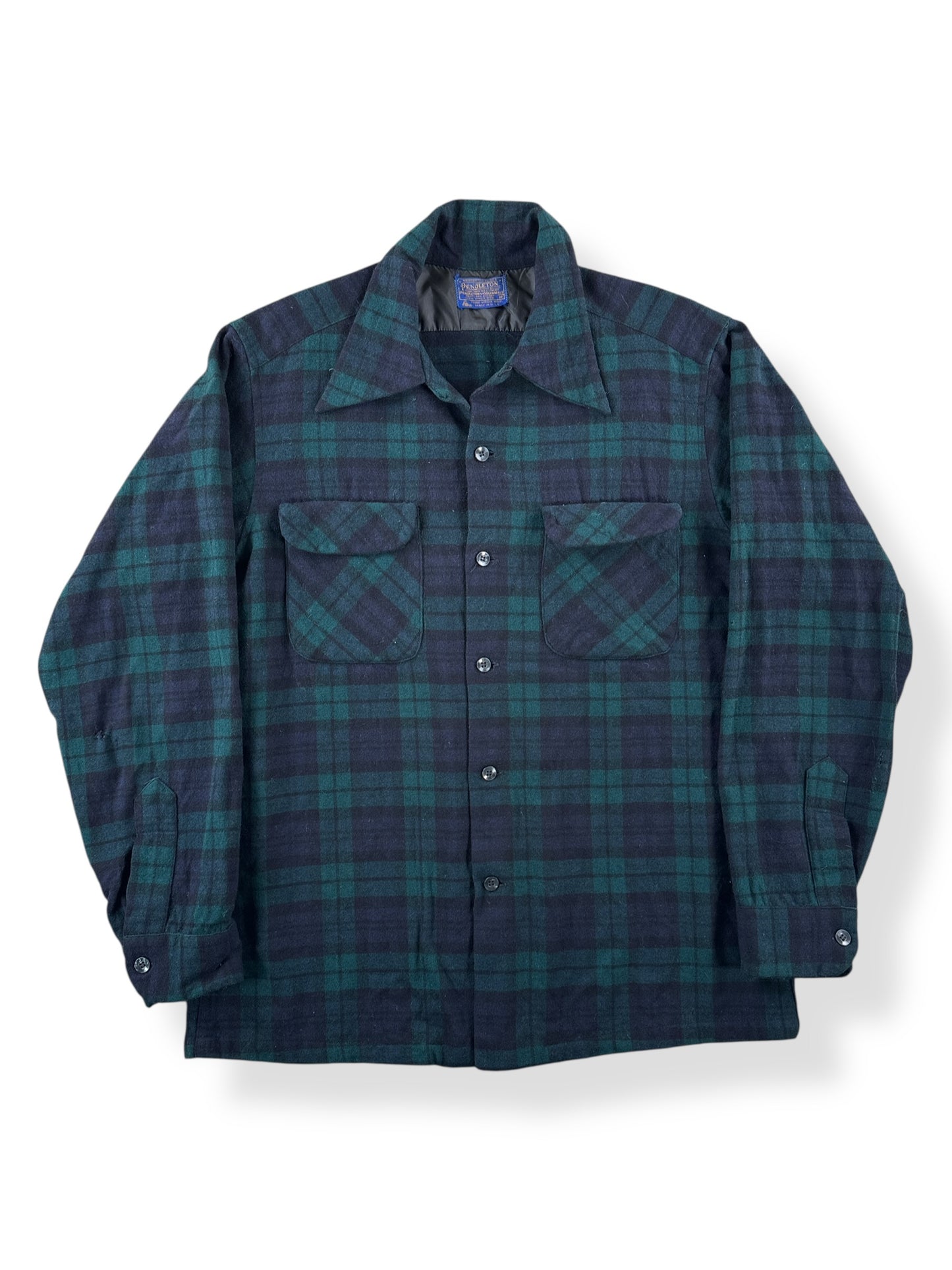 Front of Vintage Pendleton Black Watch Tartan Board Shirt SZ M