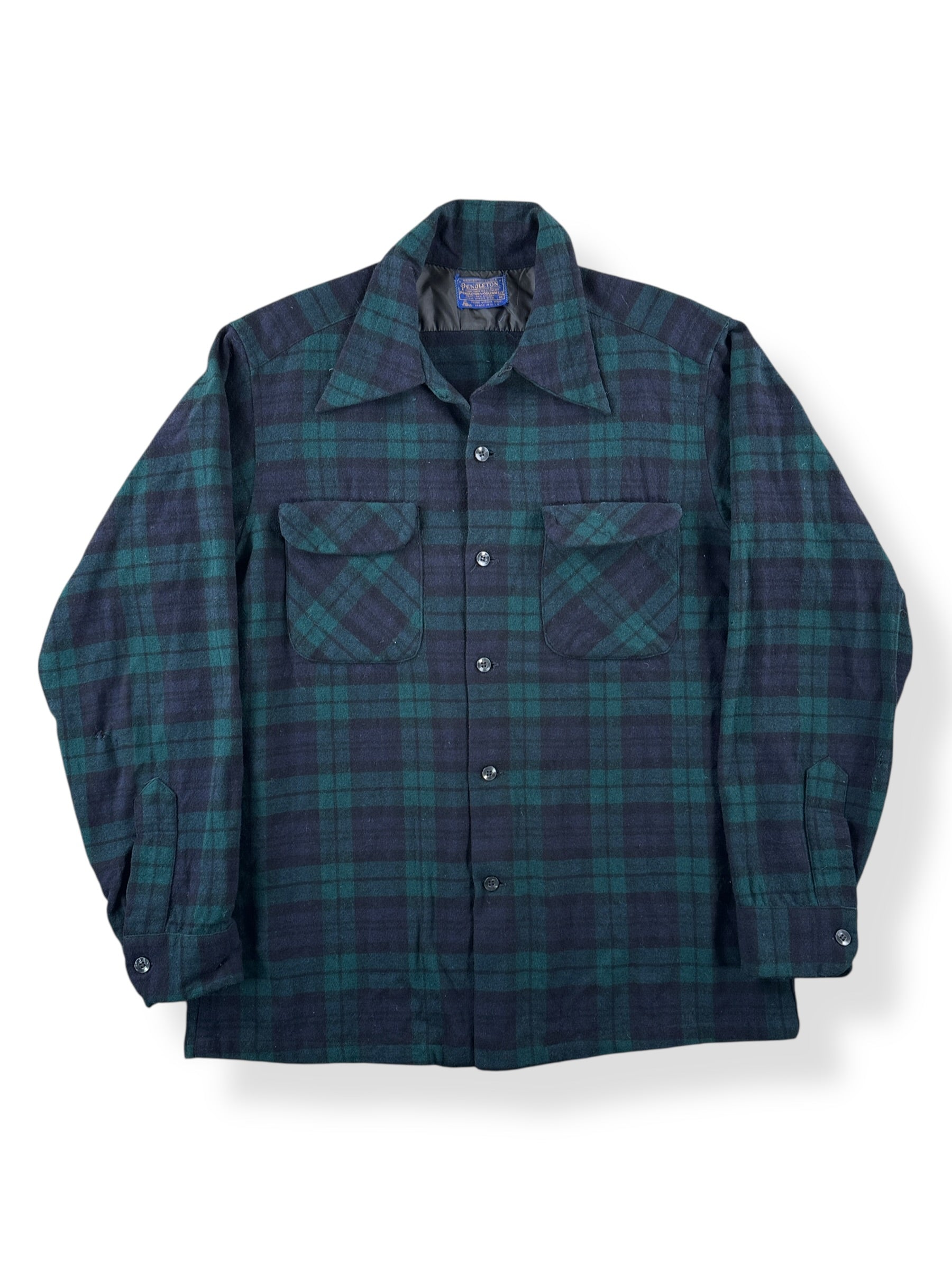 Front of Vintage Pendleton Black Watch Tartan Board Shirt SZ M