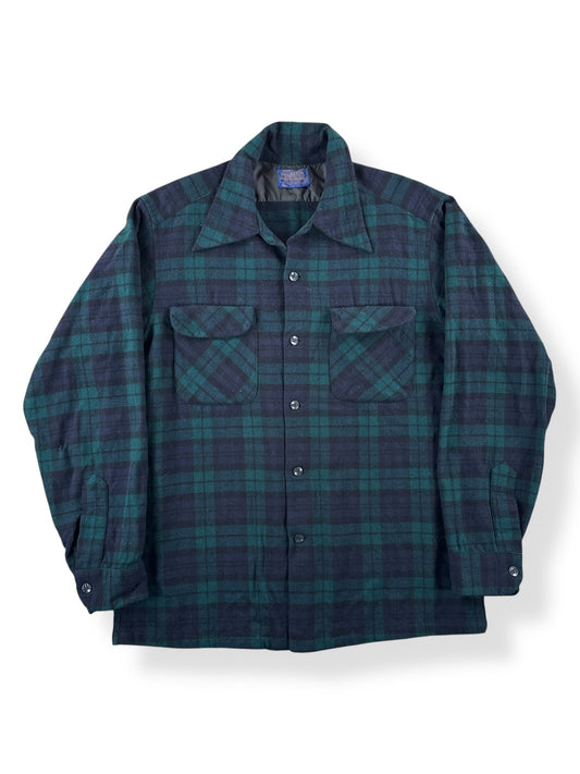 Front of Vintage Pendleton Black Watch Tartan Board Shirt SZ M
