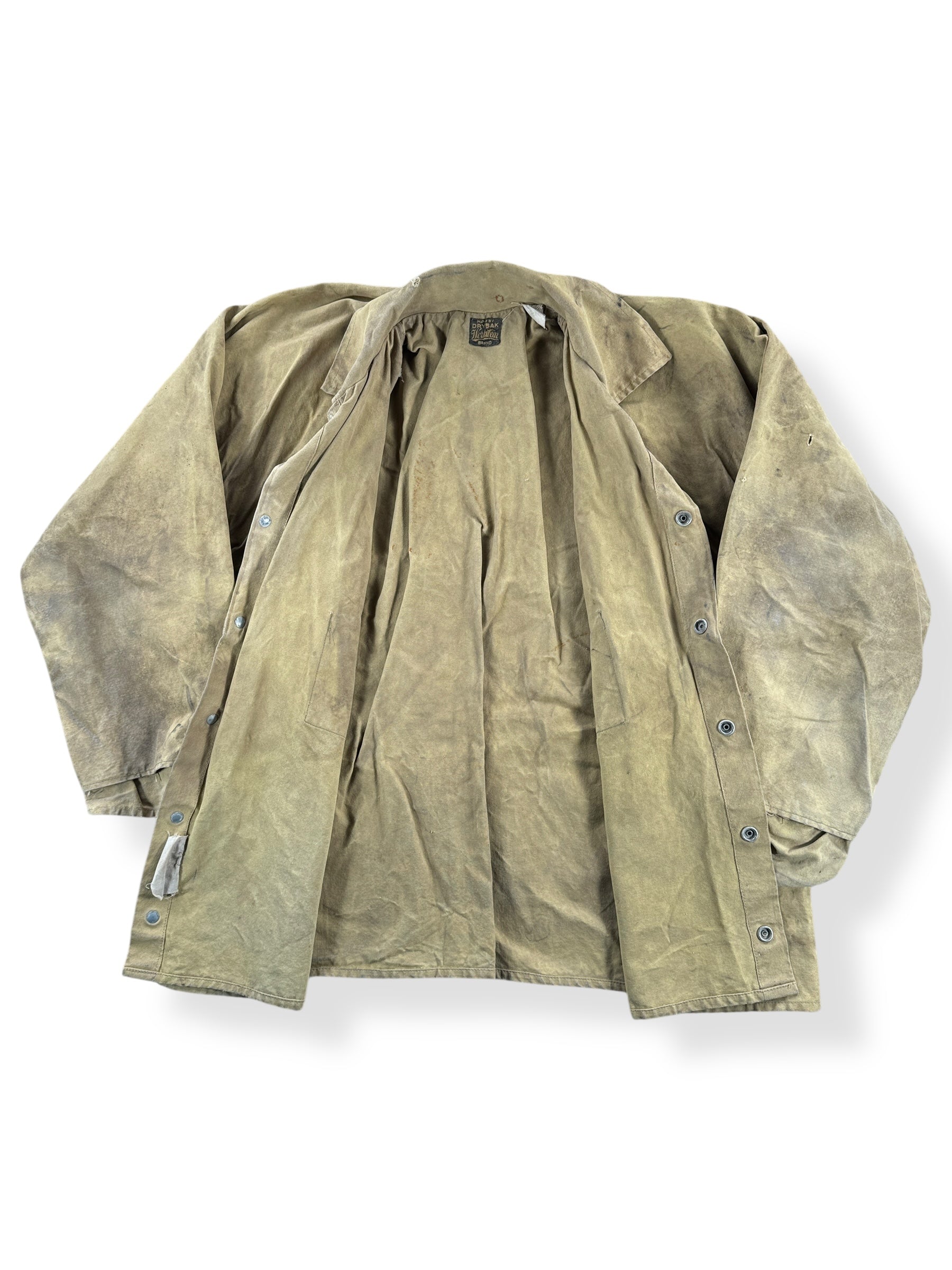Inside of Vintage Drybak Tin Cloth Jacket SZ M