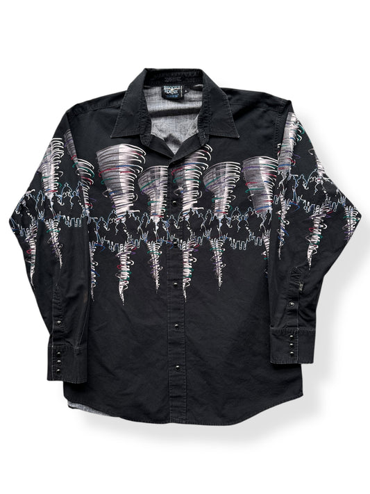 Front of Vintage Brooks & Dunn Brushpopper Pearl Snap SZ XL