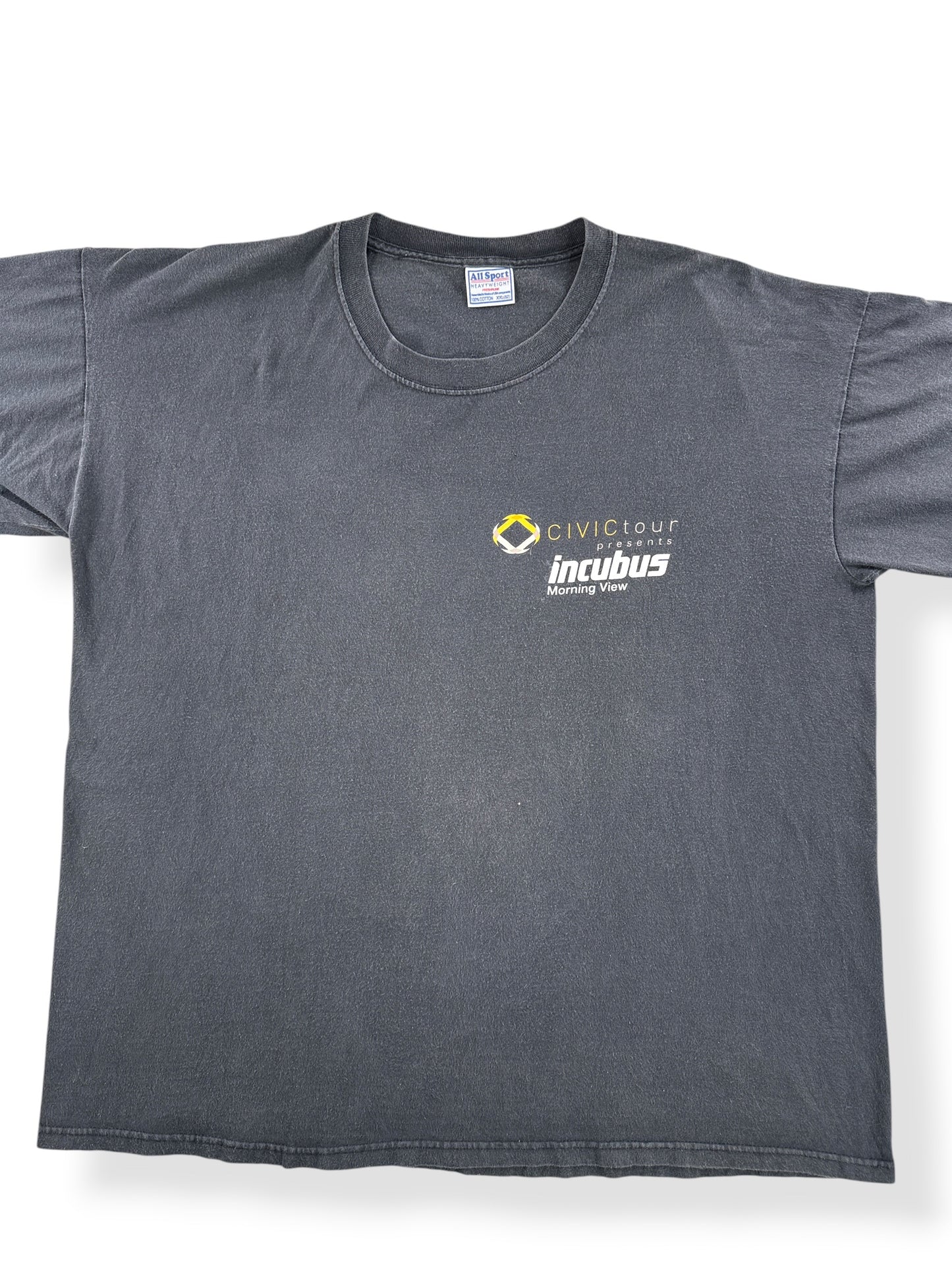 Front Close Up of Vintage Incubus 2002 Local Crew Civic Tour Tee SZ XXL