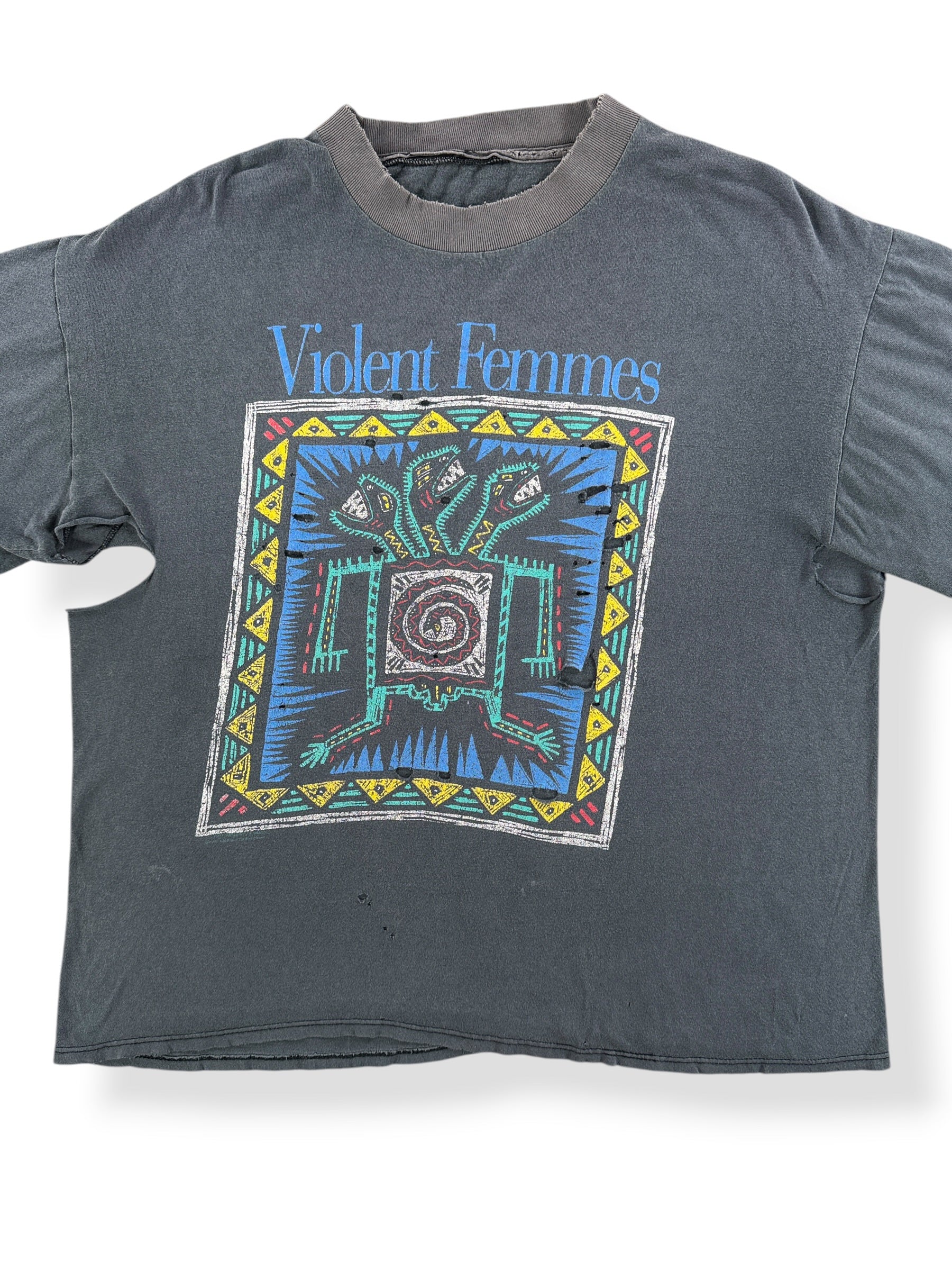 Front Close Up of Vintage Violent Femmes '92 Tour Tee SZ XL - AS IS
