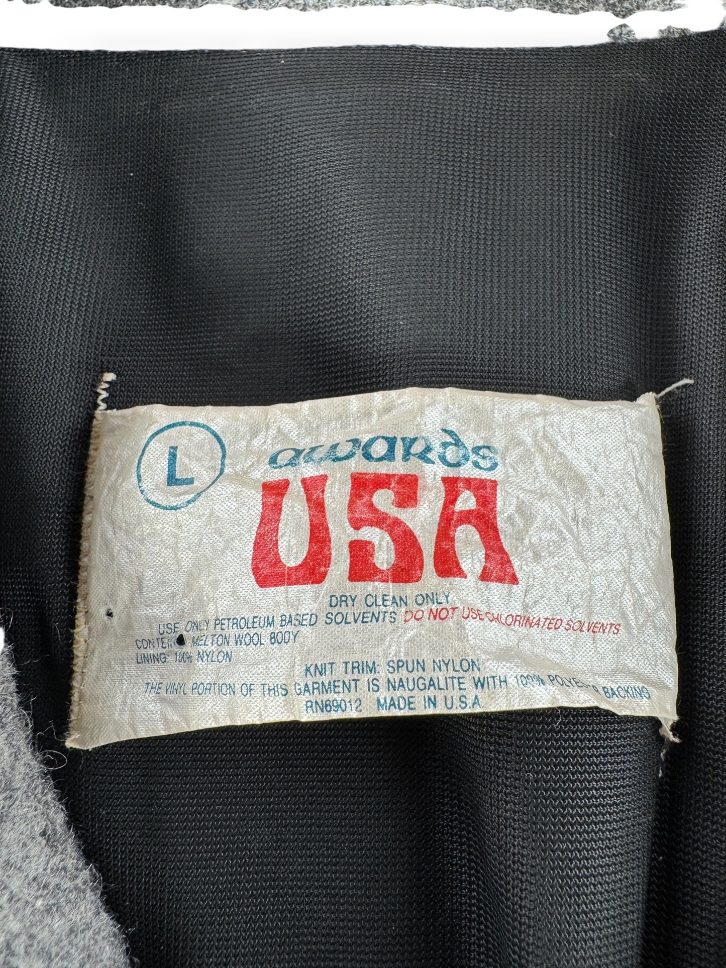 Tag on Vintage Varsity Jacket SZ L