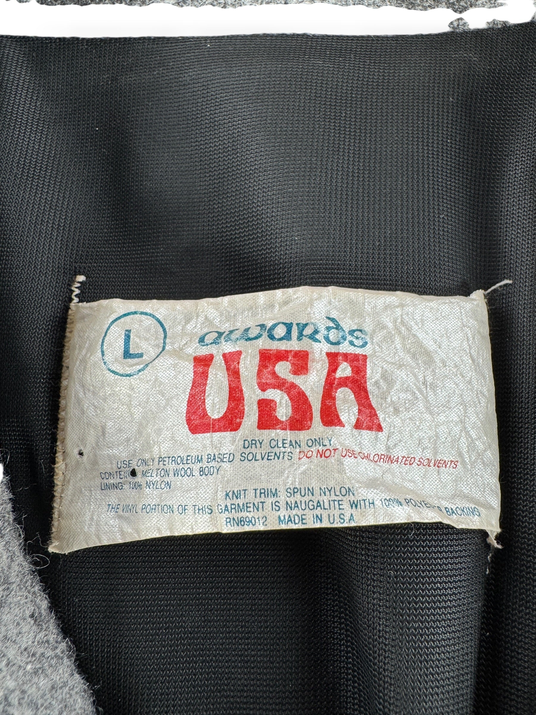 Tag on Vintage Varsity Jacket SZ L
