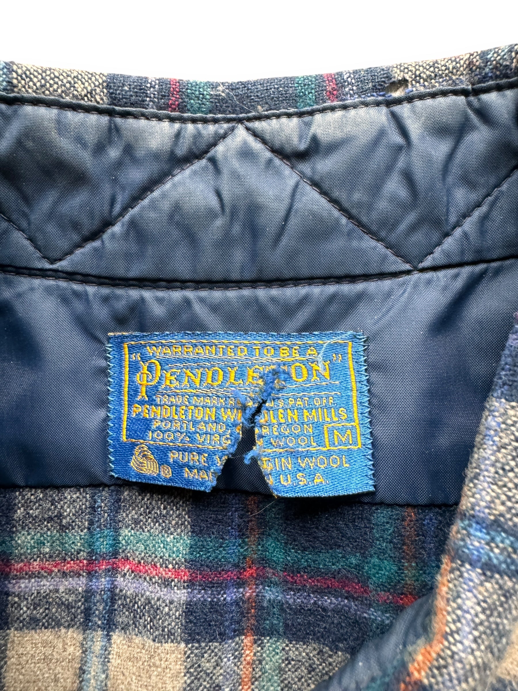 tag on Vintage Pendleton Flannel SZ M