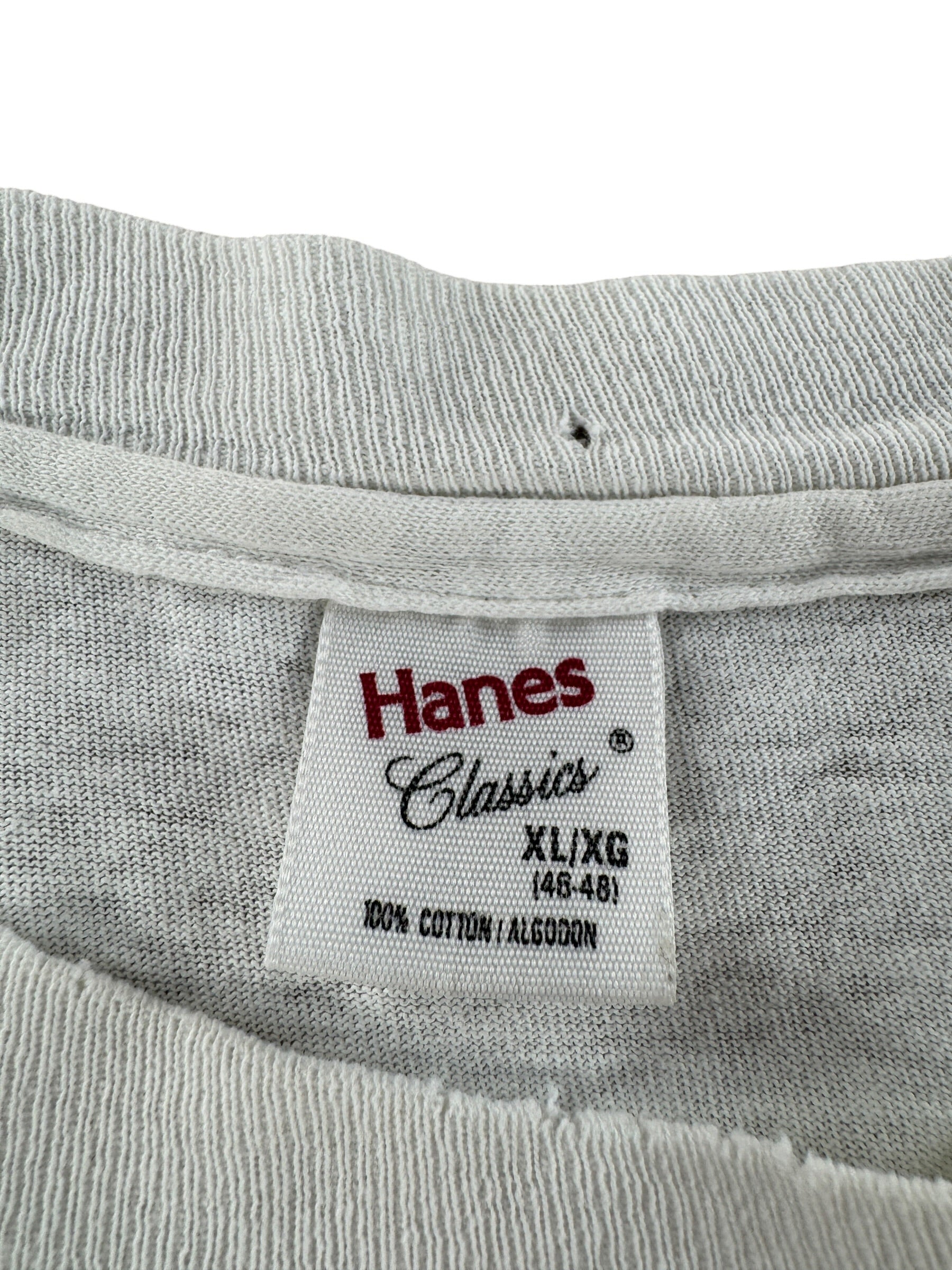 Tag on Vintage Hanes 100% Cotton White Blank Tee SZ XL