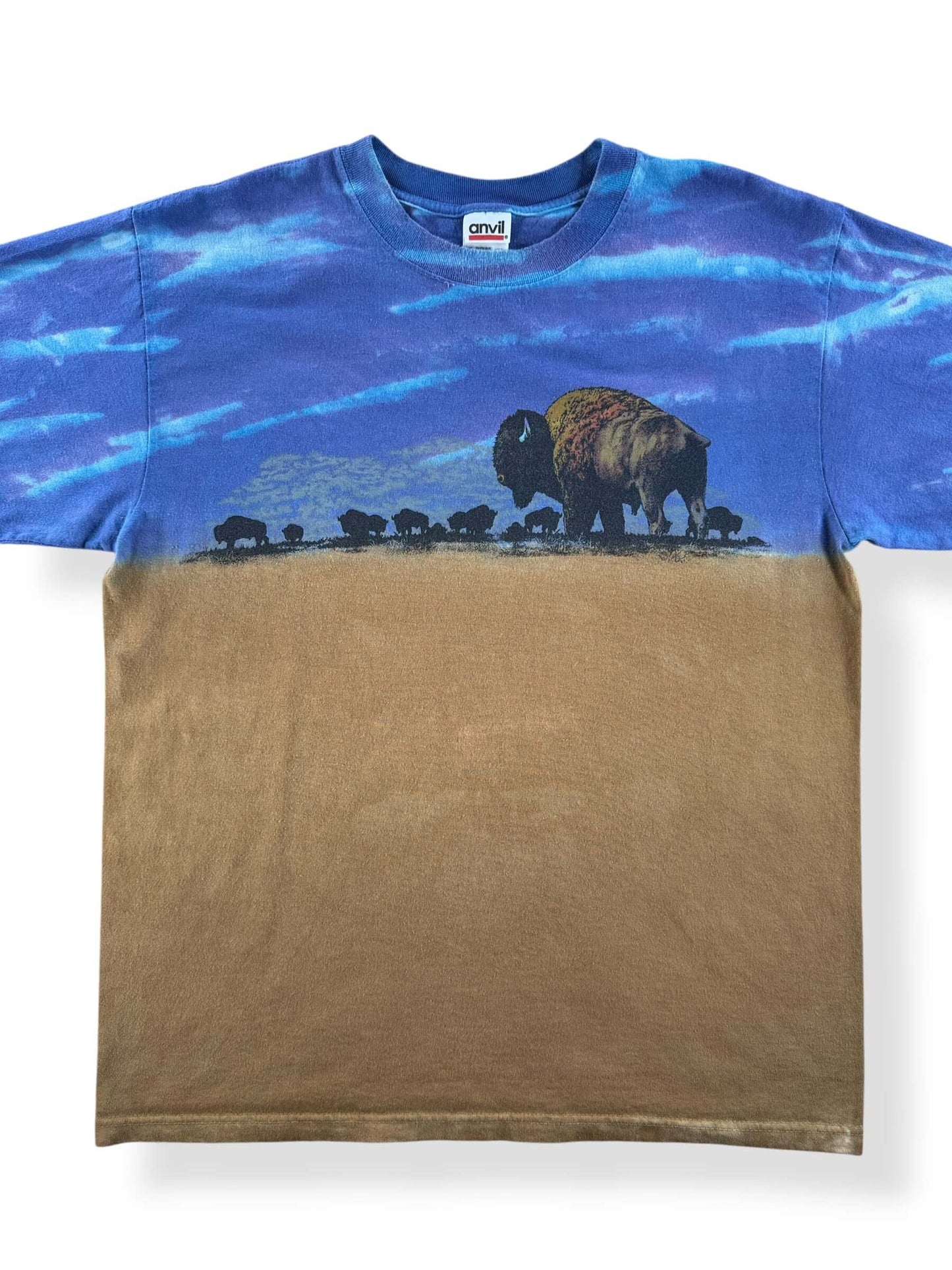 Front Close Up of Vintage AOP Buffalo Roaming Tee SZ M