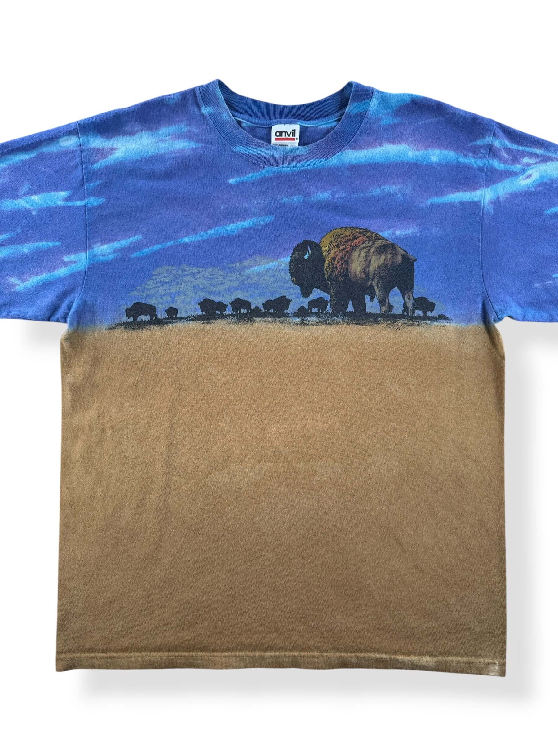 Front Close Up of Vintage AOP Buffalo Roaming Tee SZ M